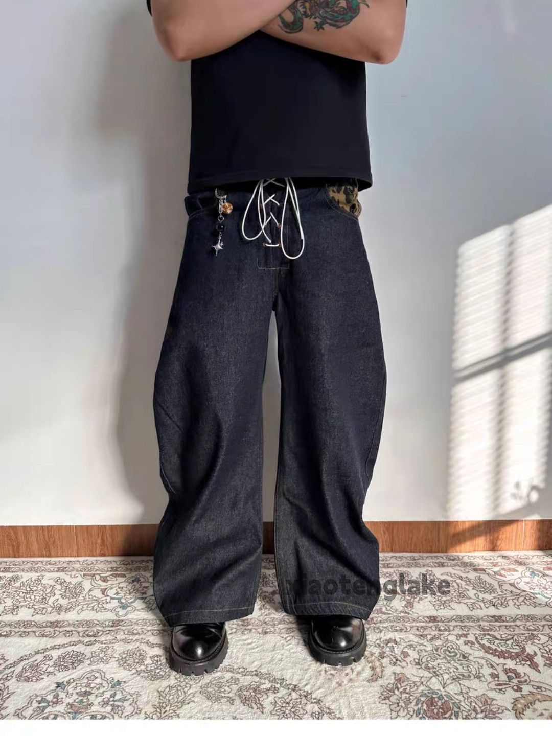 Jean ltx Balenciaga rickowens style loose baggy opium jeans Size US 30 / EU 46 - 3 Thumbnail