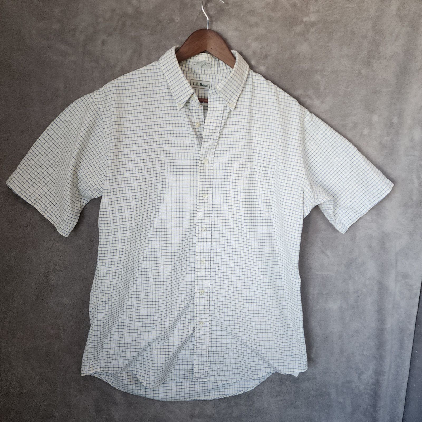 L.L. Bean LL Bean Men's White Green Plaid Large Shirt USA Made Size US L / EU 52-54 / 3 - 1 Thumbnail