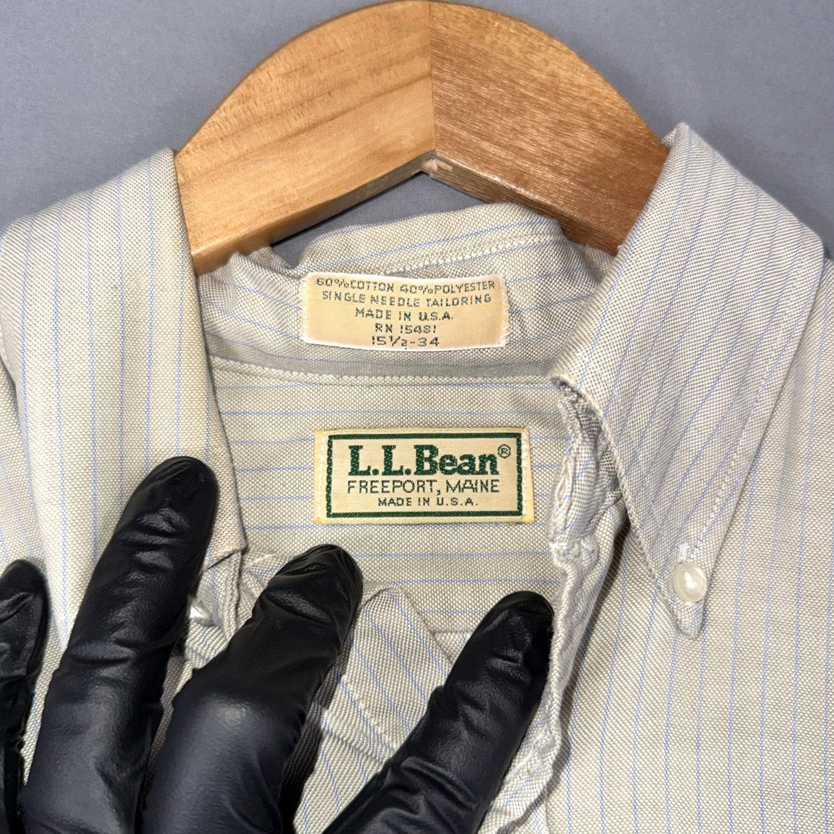 Vintage VINTAGE L.L. Bean Shirt Mens Medium Beige Stripe Button Front Long Sleeve Casual Size US M / EU 48-50 / 2 - 4 Thumbnail