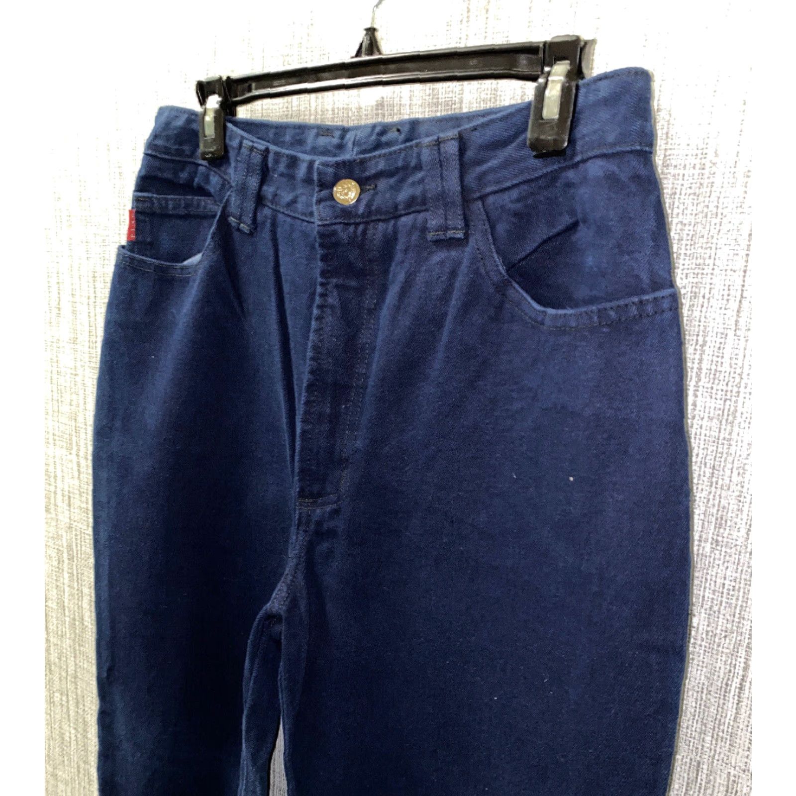 Vintage Vtg 1980s Fine USA Womens Navy Blue Zip Fly Cotton Pants Size 15-16 NEW Size 36" / US 14 / IT 50 - 3 Thumbnail