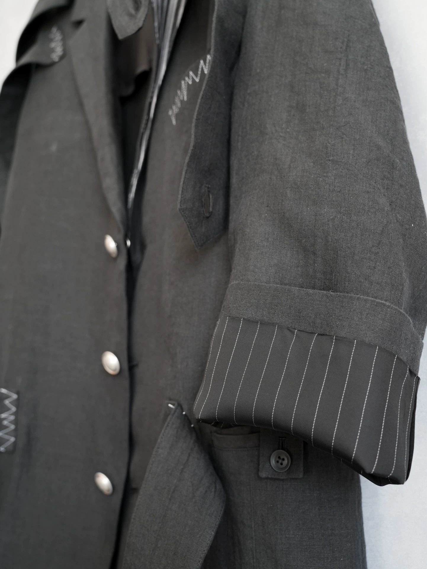 Yohji Yamamoto Yohji Yamamoto 24SS Silver Buckle Linen Jacket S2 Size US M / EU 48-50 / 2 - 8 Thumbnail