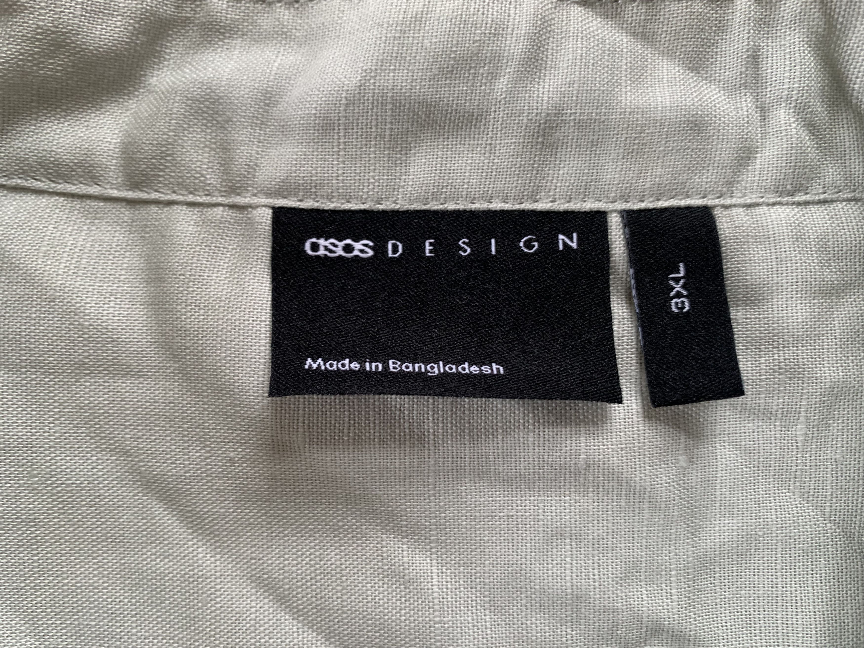 Asos × Designer Asos Basic Beige Linen Shirt Size US XXL / EU 58 / 5 - 5 Thumbnail