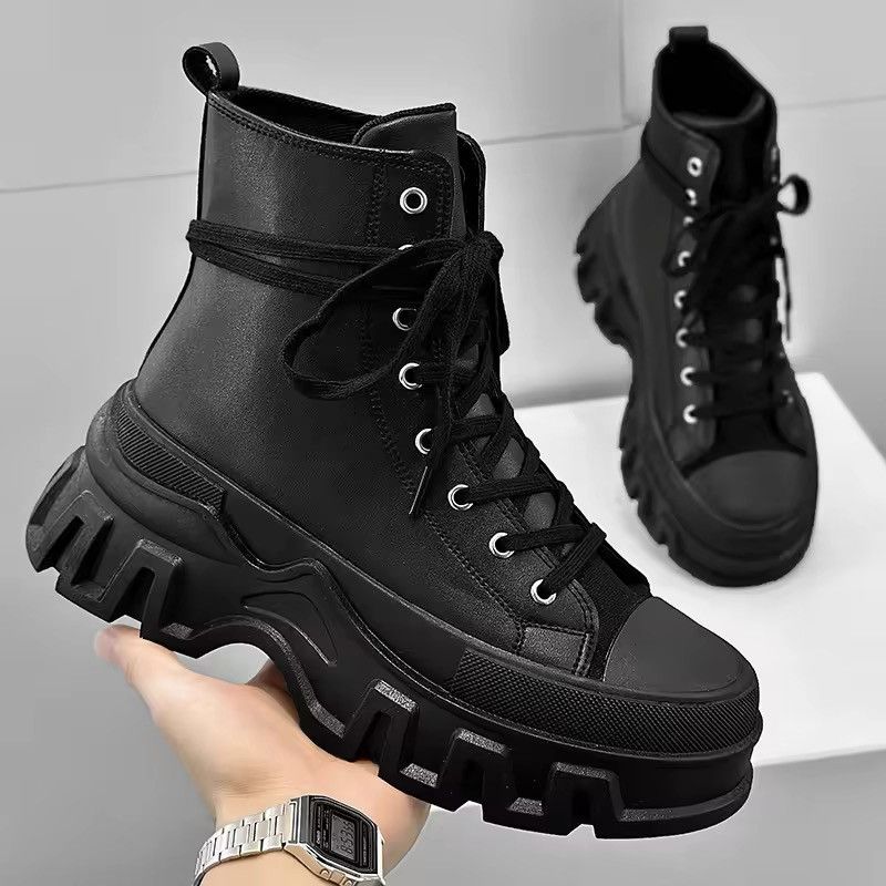 Other Gothic Punk Motorcycle PU Leather Sneakers Boots Size US 9 / EU 42 - 2 Thumbnail