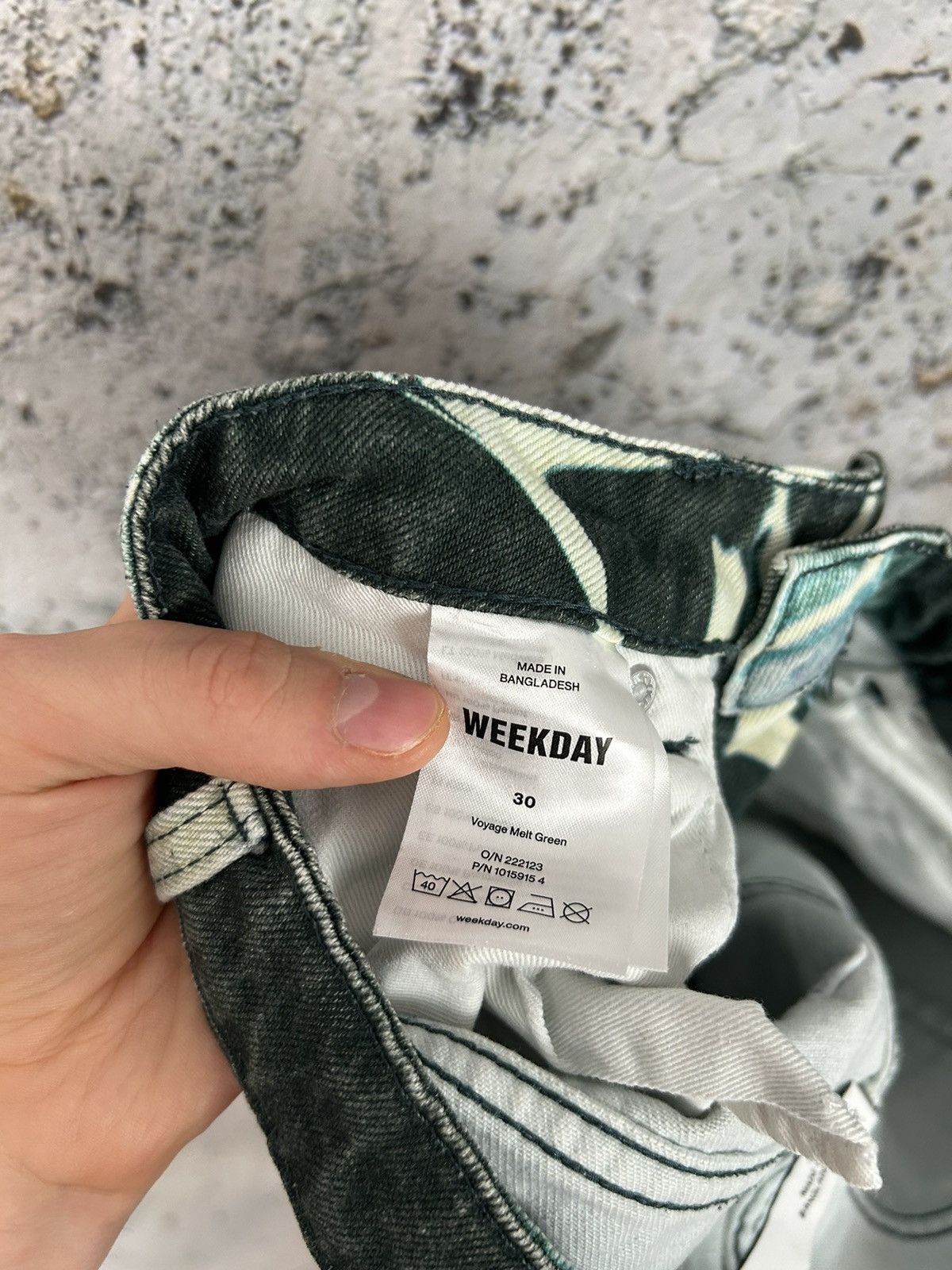 Weekday Weekday Voyage Melt Green Denim Pants Avantgarde Streetwear Size US 30 / EU 46 - 9 Thumbnail