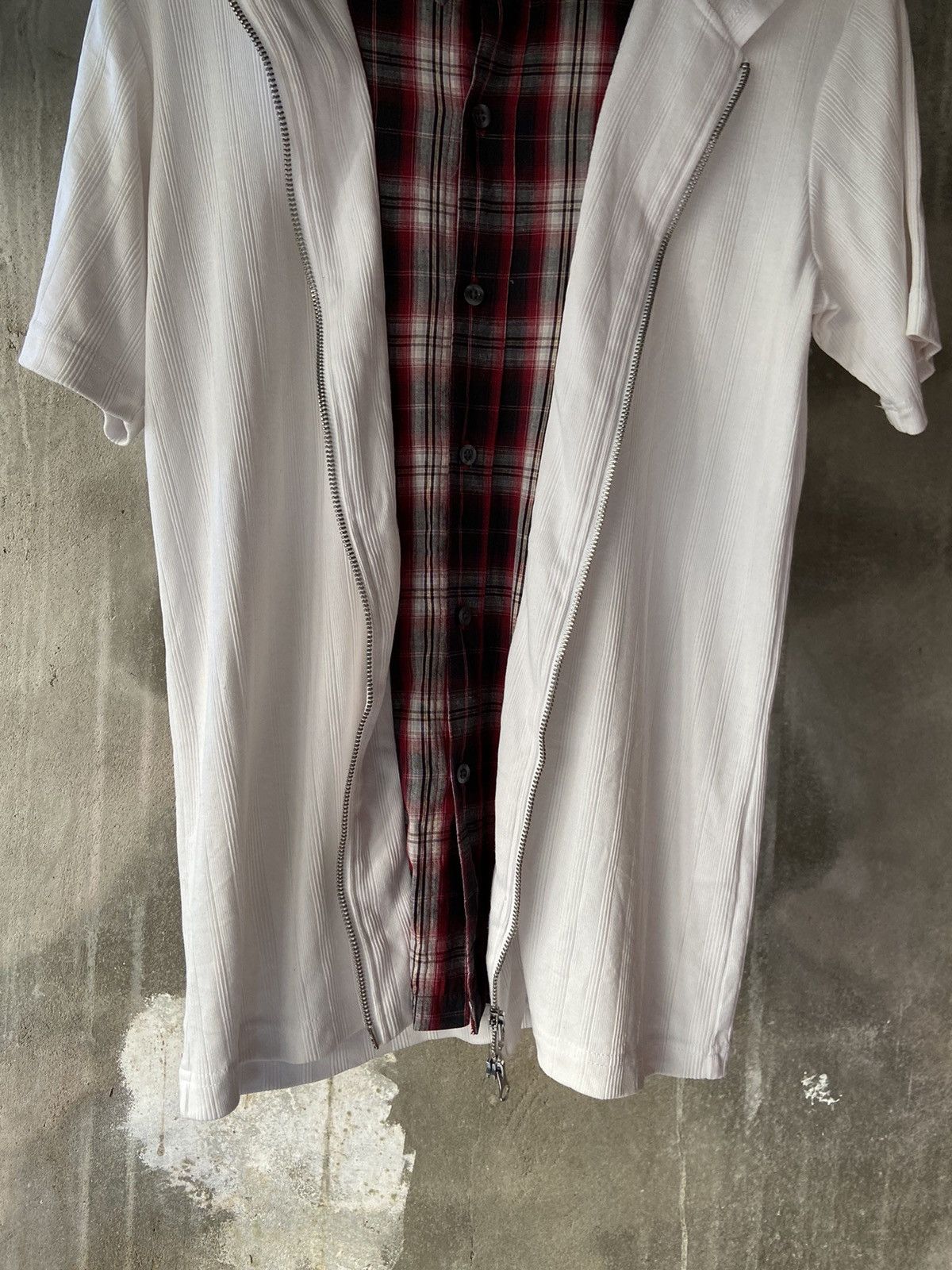 Beauty Beast × Hysteric Glamour × Japanese Brand DOUBLE LAYER OVAL DICE BUTTON SHIRT ZIP STYLE Size US L / EU 52-54 / 3 - 4 Thumbnail