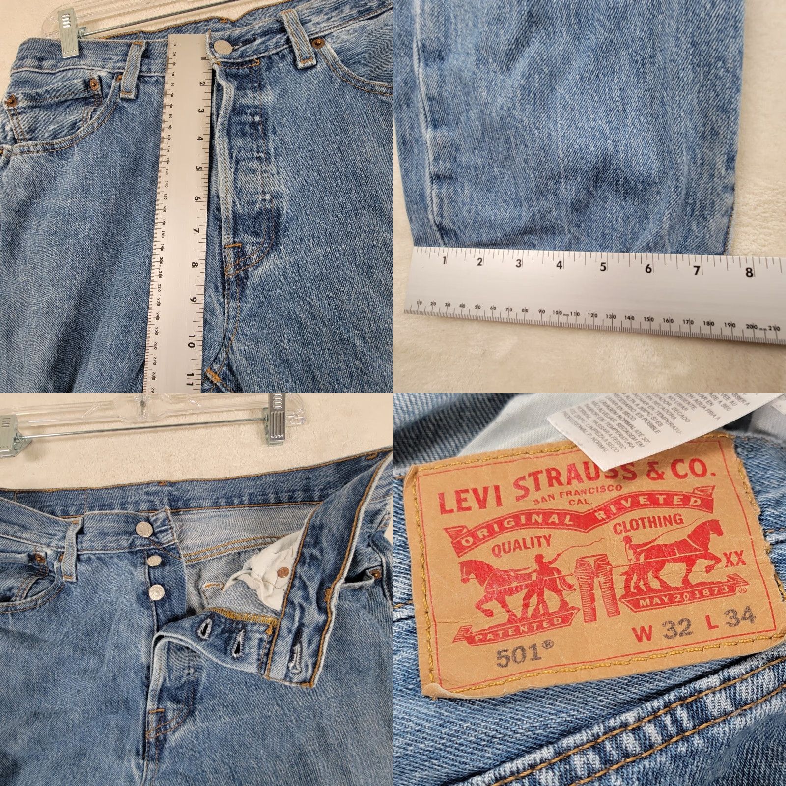 Levi's VINTAGE Levi's Jeans 501 XX Button Fly Straight Leg Blue Denim 32X34 Men Slim Regular 32in Inseam 5-Pocket Distressed Denim Blue Pattern Solid Size US 32 / EU 48 - 9 Thumbnail