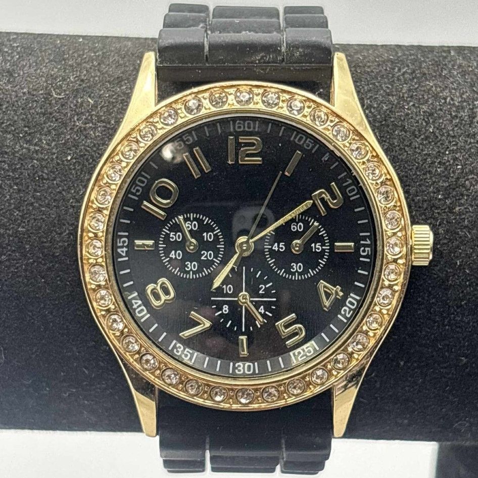 Other Gold & Black Crystal Watch Size ONE SIZE - 1 Thumbnail