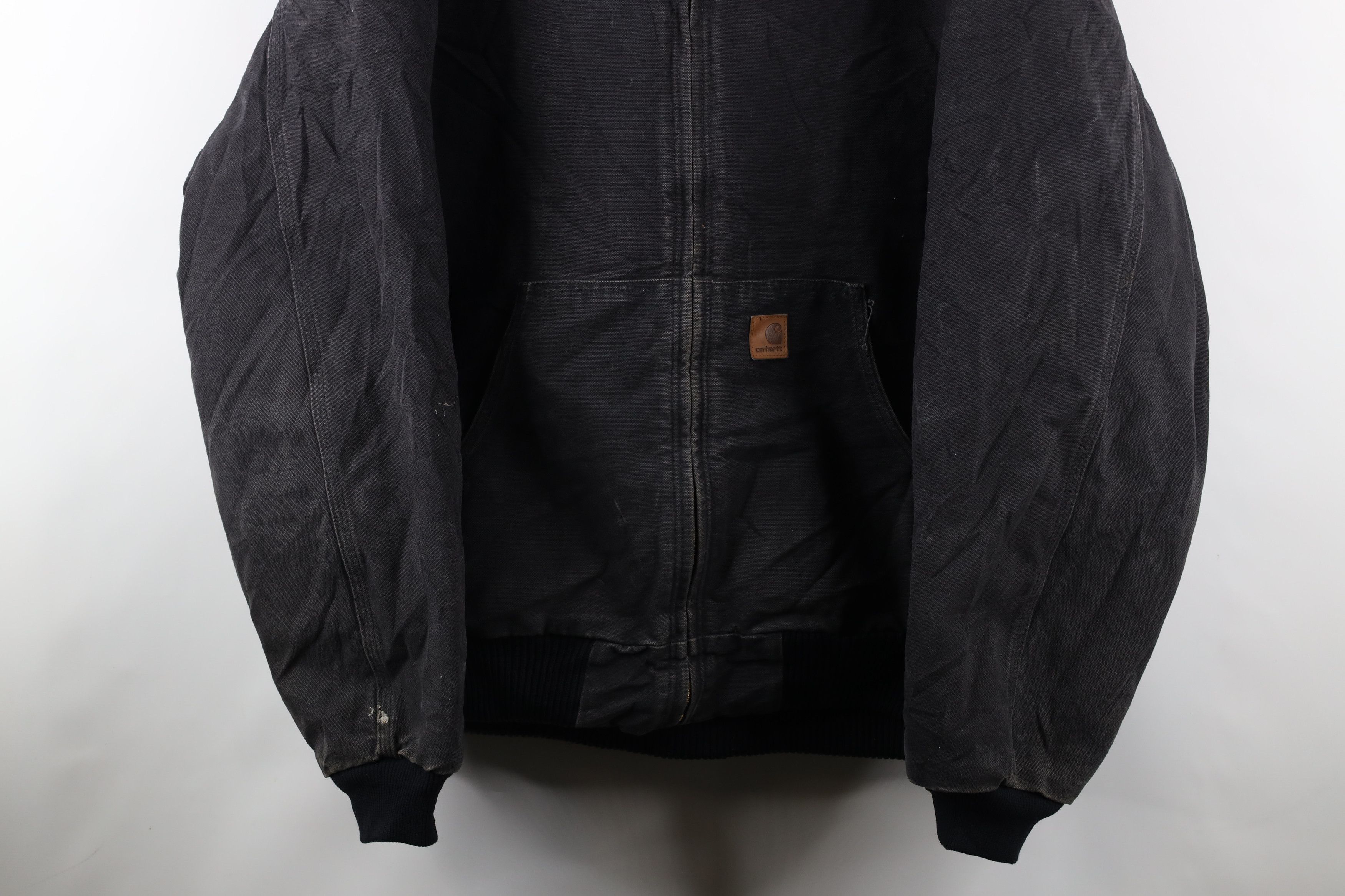 Carhartt Vintage Carhartt Quilted Canvas Hooded Full Zip Jacket Black Size US XXL / EU 58 / 5 - 3 Thumbnail