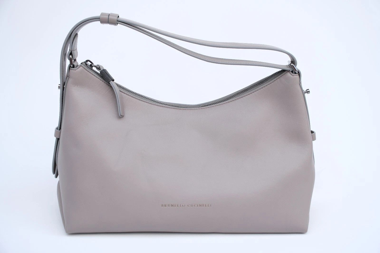 Brunello Cucinelli New Brunello Cucinelli Beige Leather Hobo Shoulder Bag Size ONE SIZE - 4 Thumbnail