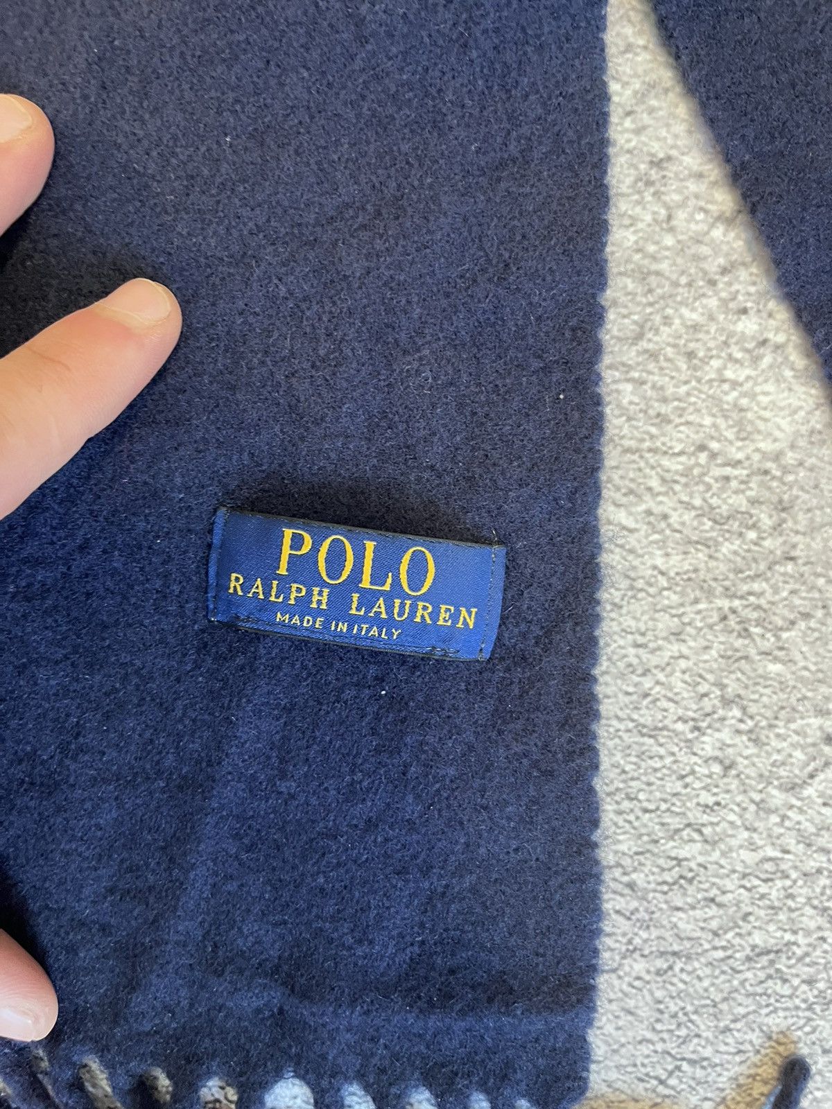 Polo Ralph Lauren Polo Ralph Lauren Unisex Scarf Wool Blue Made In Italy Size ONE SIZE - 2 Thumbnail