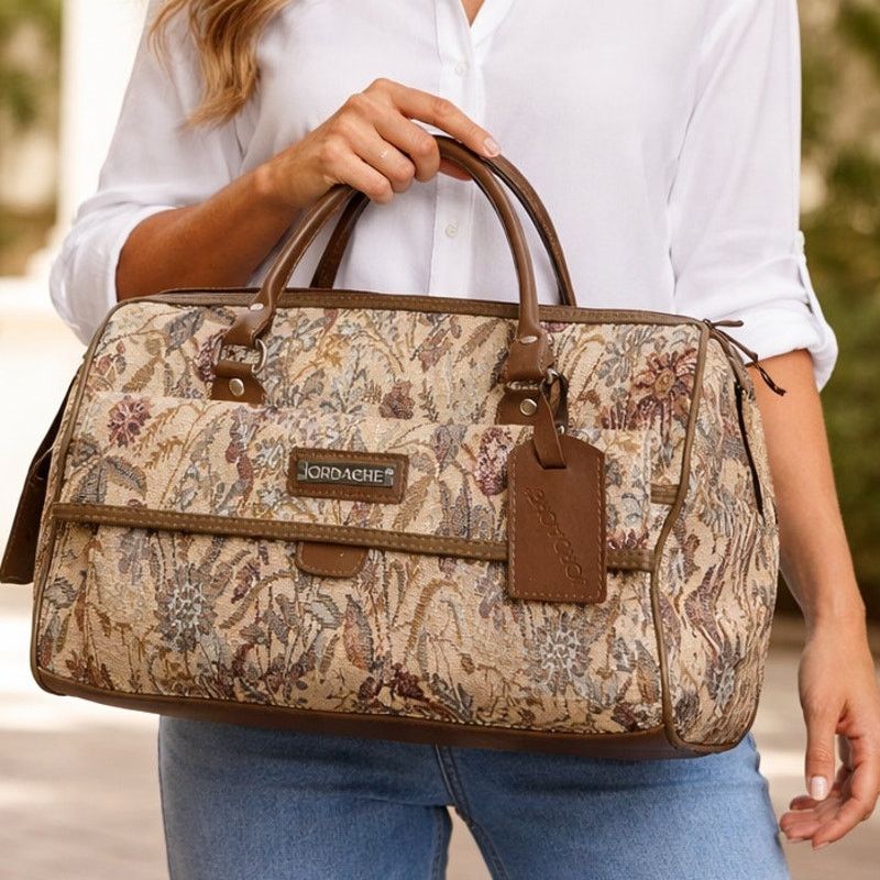Jordache Vintage 80s Jordache Tapestry Travel Bag Duffel Floral Size ONE SIZE - 1 Thumbnail