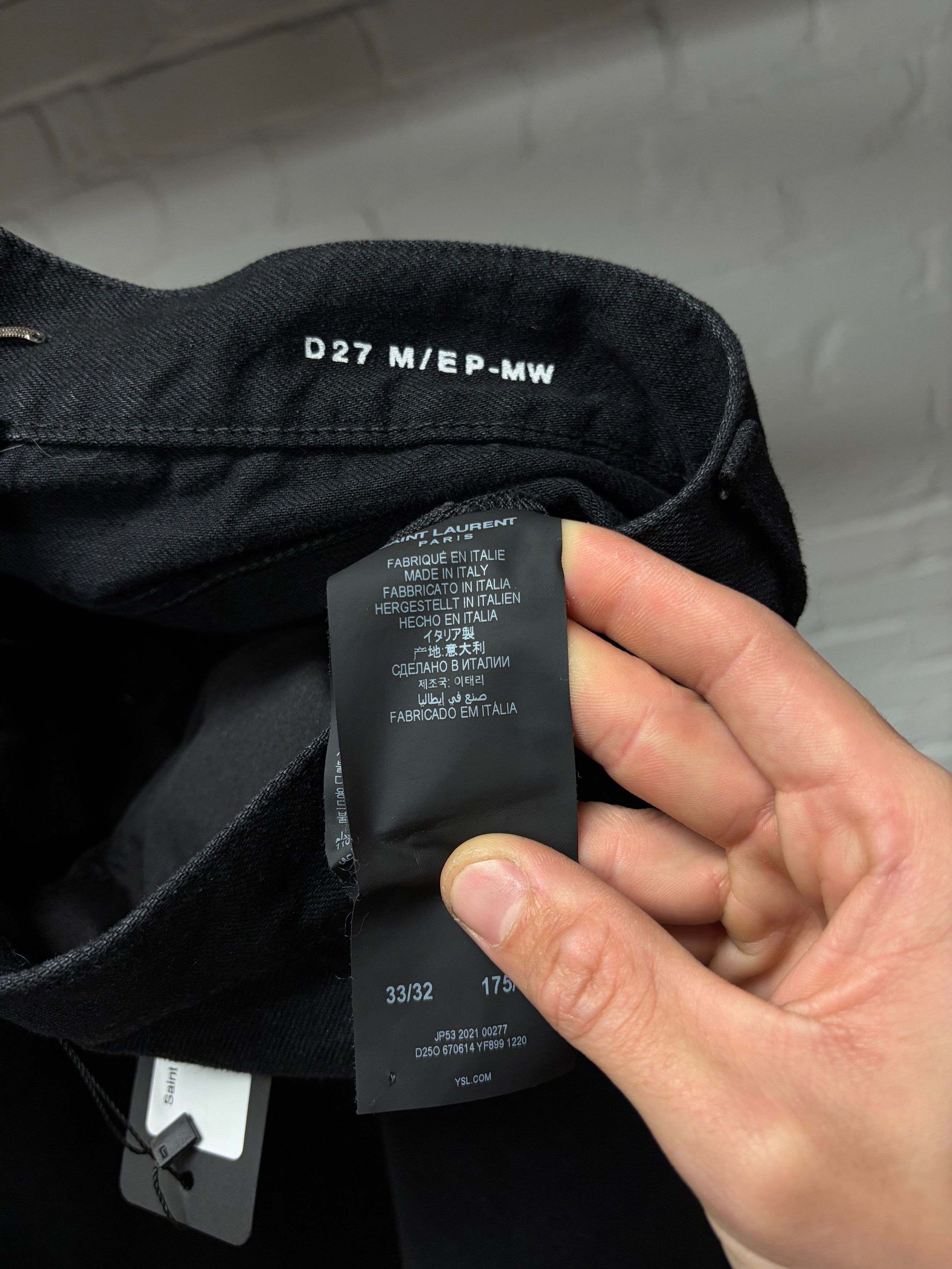 Saint Laurent Paris 2021 Saint Laurent ‘D27’ Black Straight Cut Denim Size US 33 - 6 Thumbnail