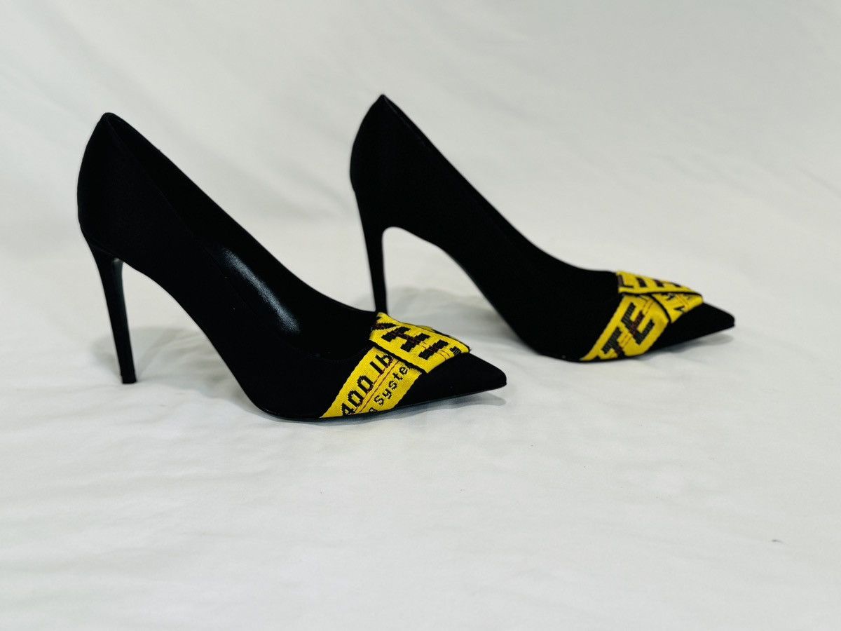 Off-White Off-White Black/Yellow Satin and Logo Canvas Pumps Size 41 Size US 10.5 / IT 40.5 - 9 Thumbnail