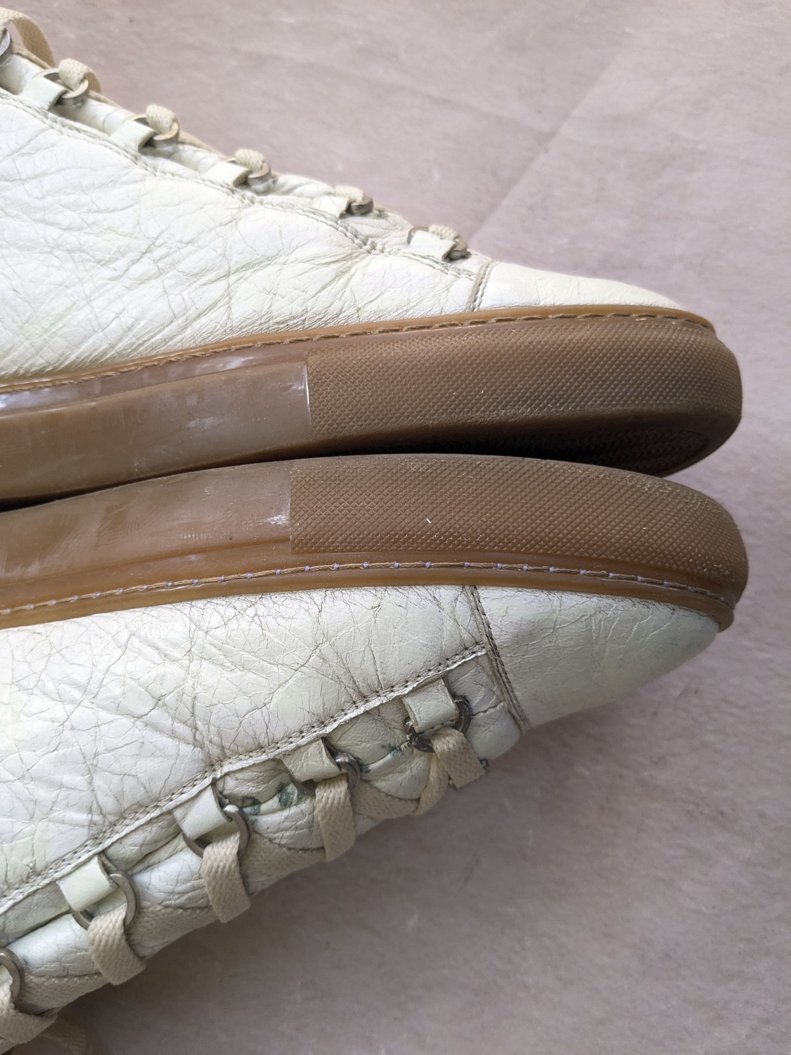 Balenciaga Balenciaga Arena White Brown Leather High Tops 13 Size US 13 / EU 46 - 7 Thumbnail