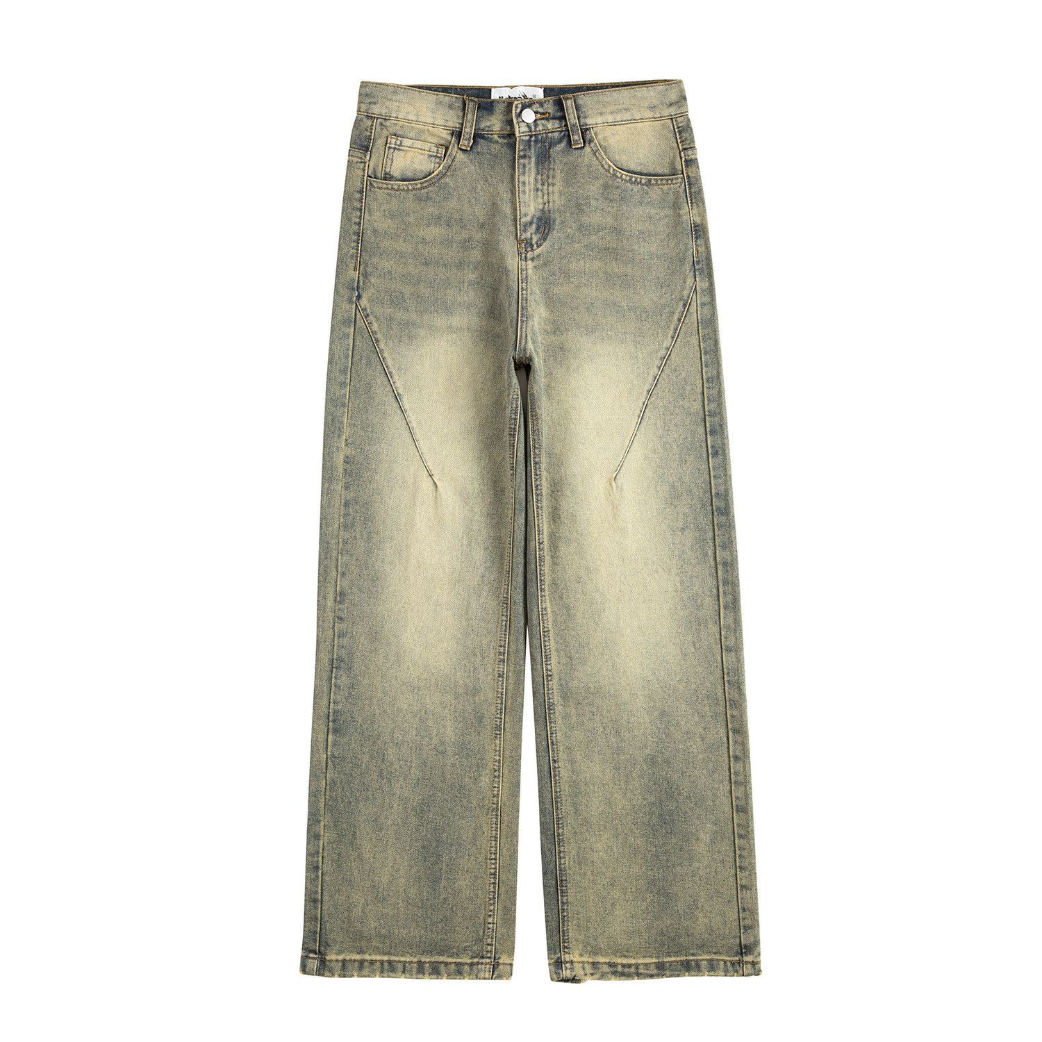 Japanese Brand × Vintage Street wide-leg stitching washed distressed cargo jeans Size US 32 / EU 48 - 1 Thumbnail