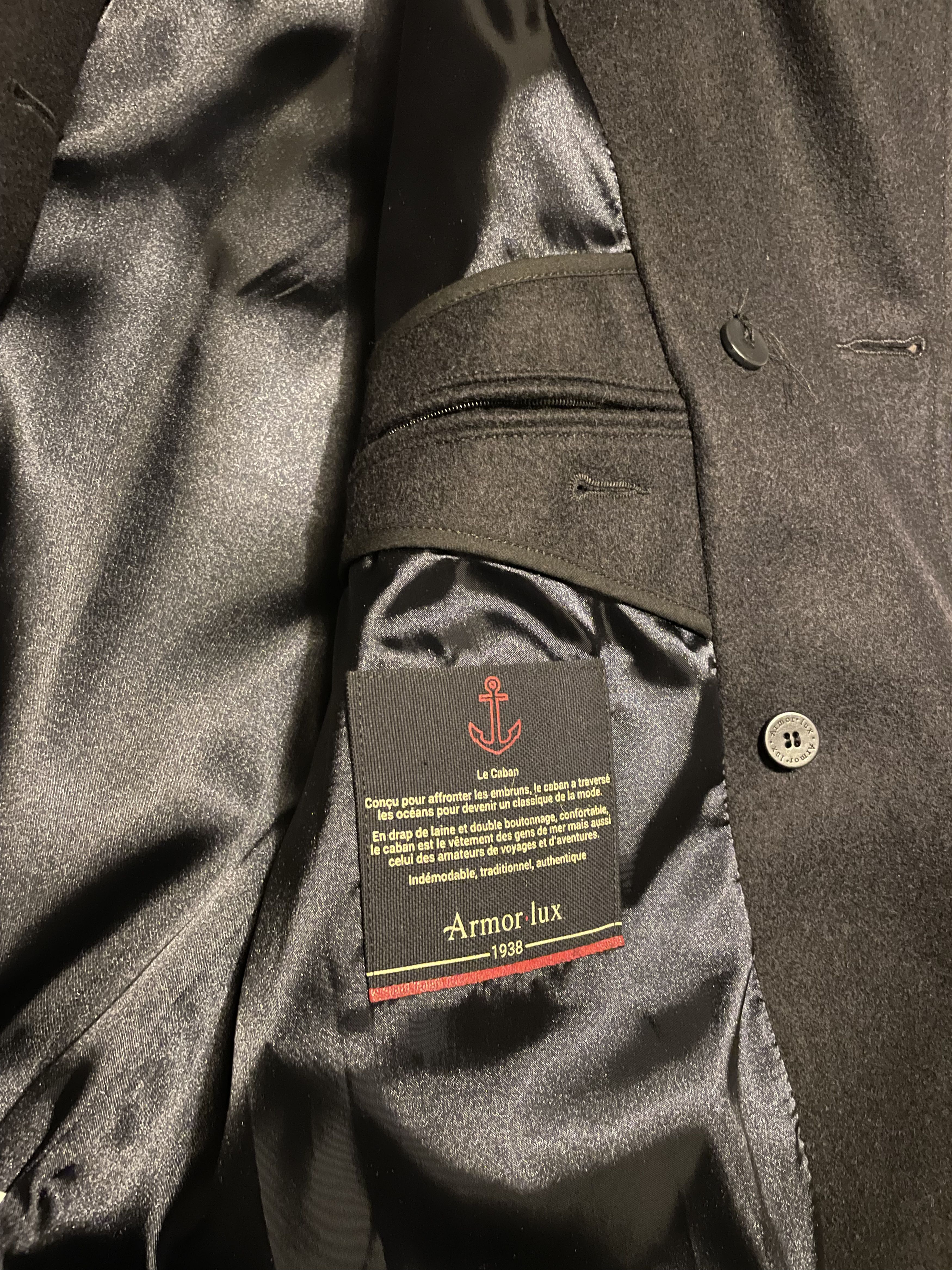Armor-Lux Kermor Wool Peacoat Navy Le Caban Size US M / EU 48-50 / 2 - 7 Thumbnail