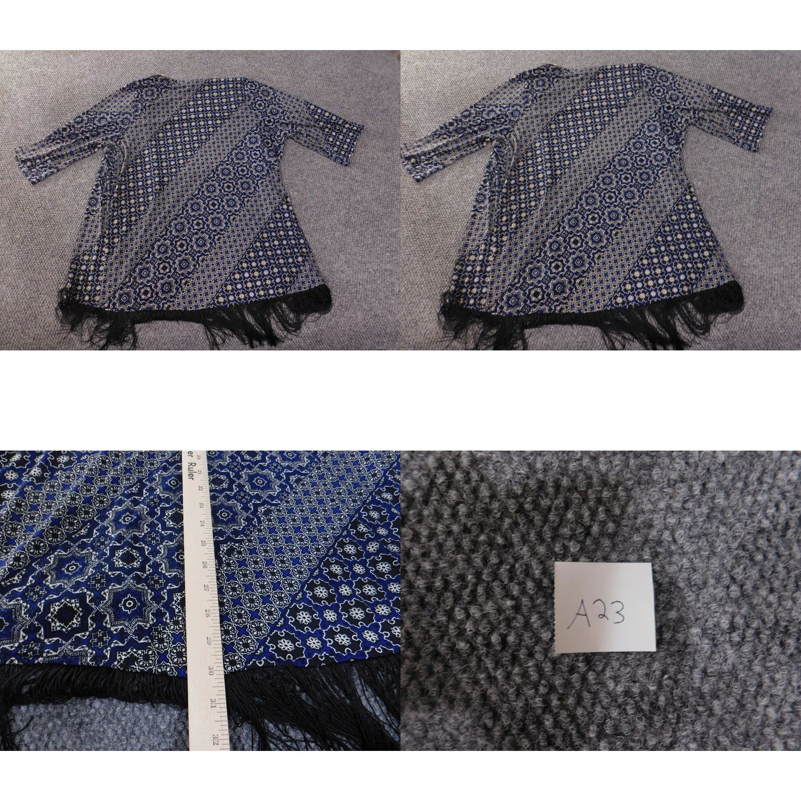 Vintage Catherines Top Blouse Blue 0X Women Polyester Spandex Round Neck Long Sleeve Pullover Casual Size XL / US 12-14 / IT 48-50 - 8 Thumbnail