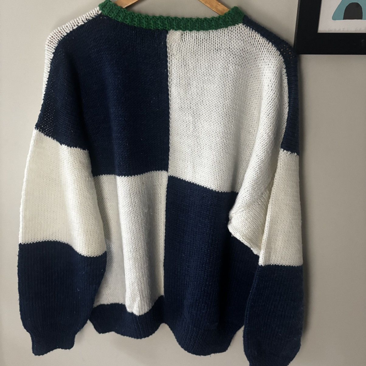 Vintage 1970s Handknit Grandpa Golf Sweater Size US L / EU 52-54 / 3 - 3 Thumbnail