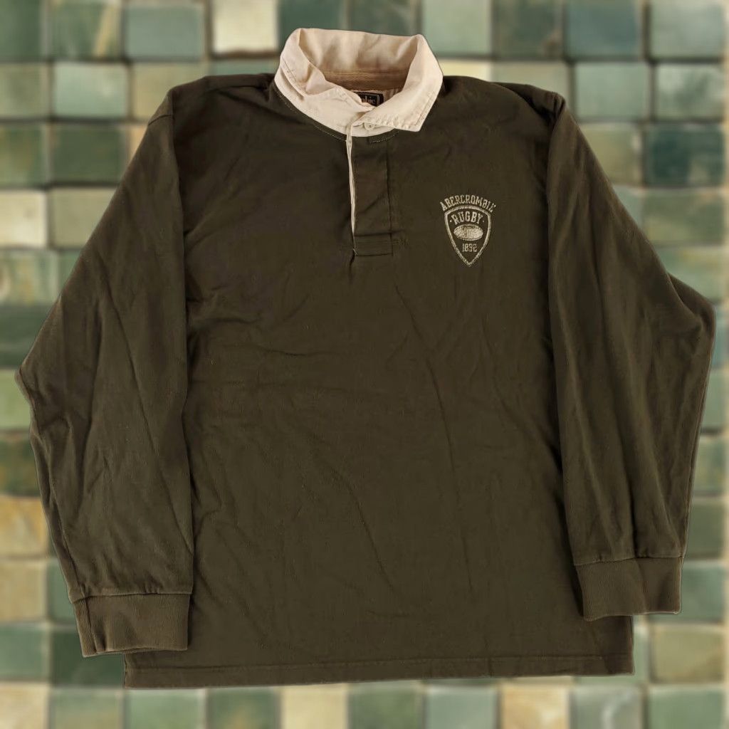 Abercrombie & Fitch Abercrombie & Fitch Rugby Shirt Green 1892 Long Sleeve Mens XL Size US XL / EU 56 / 4 - 1 Thumbnail