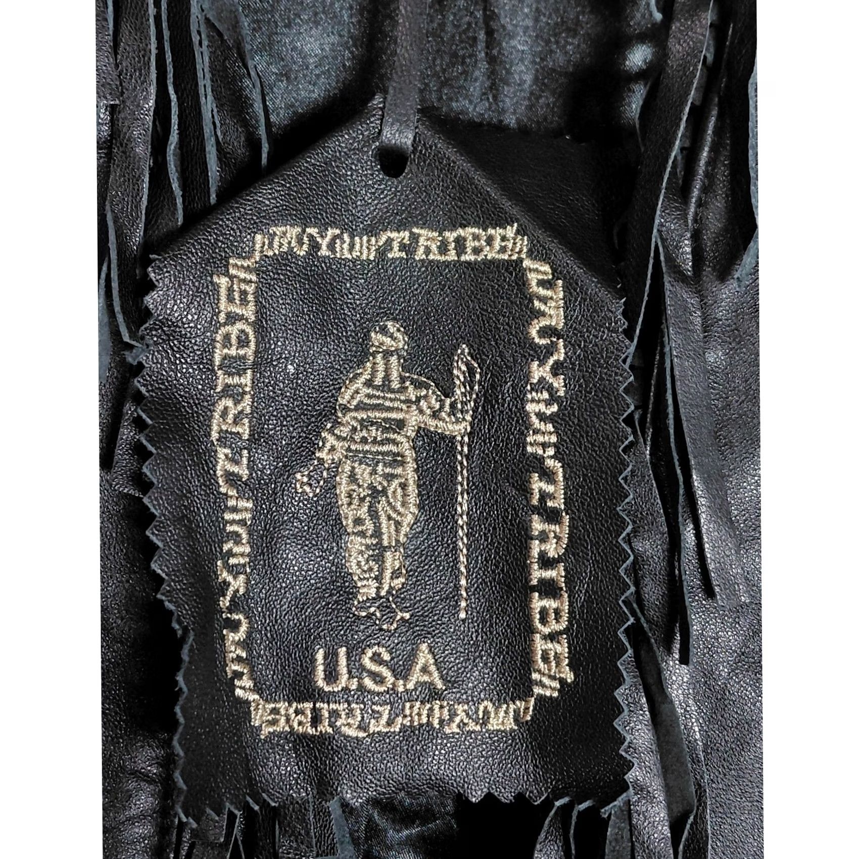 Vintage MY TRIBE Leather Fringe Jacket Solid Long Sleeve Women MT9000 M Black, NWT, Casual Party/Cocktail Size M / US 6-8 / IT 42-44 - 5 Thumbnail