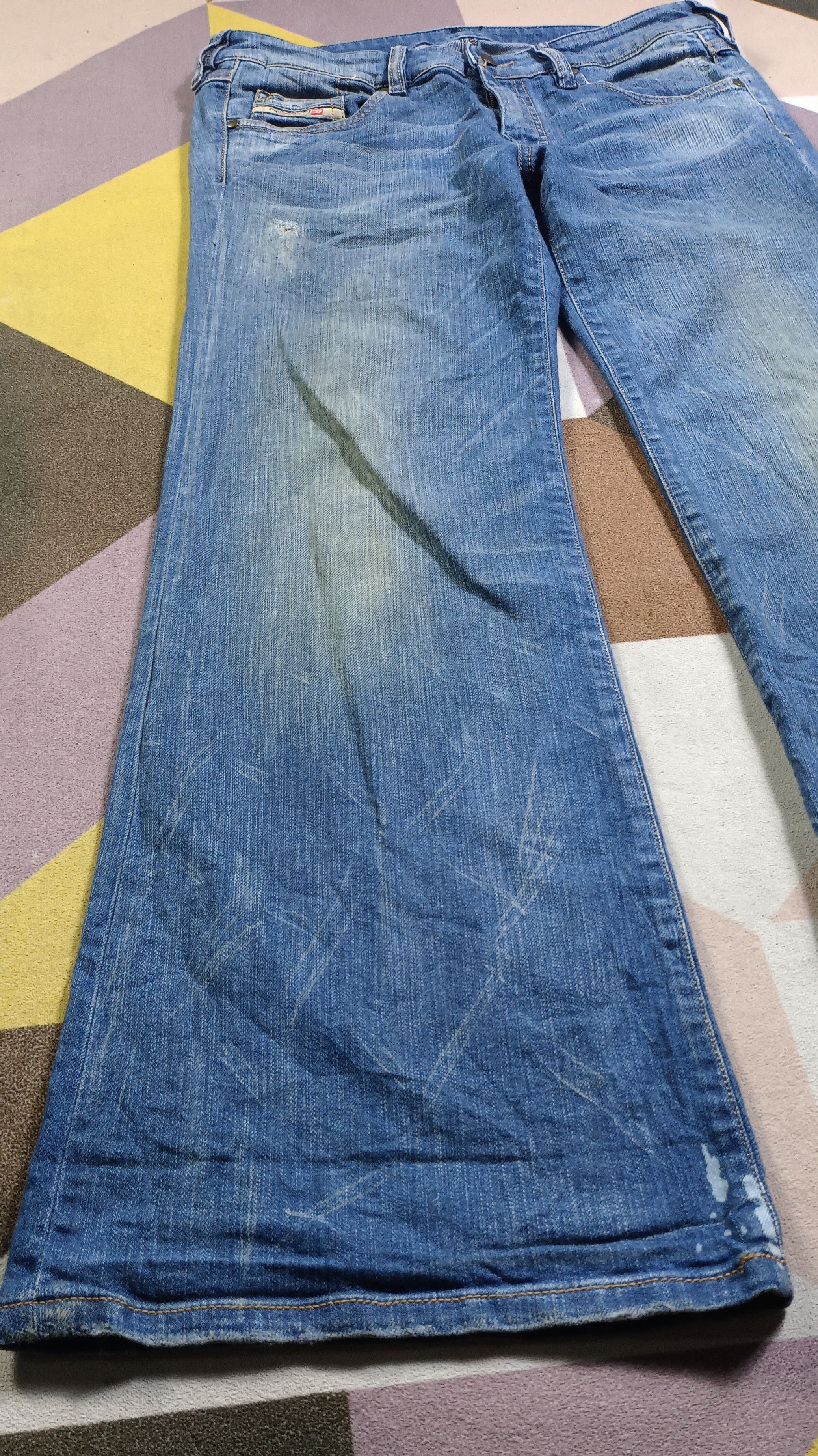 Diesel Vintage Super Flare🔥Diesel YBO Flare Distressed Denim Size US 31 - 7 Thumbnail