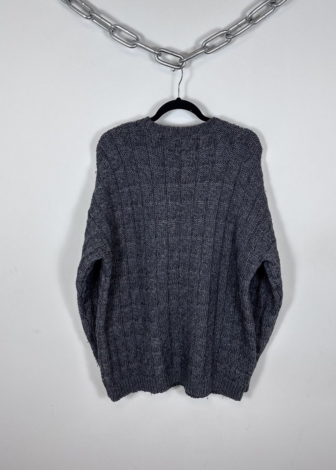 Armani Vintage 1990s Armani Jeans Men’s Grey Knit Sweater Pullover Size US XL / EU 56 / 4 - 12 Thumbnail