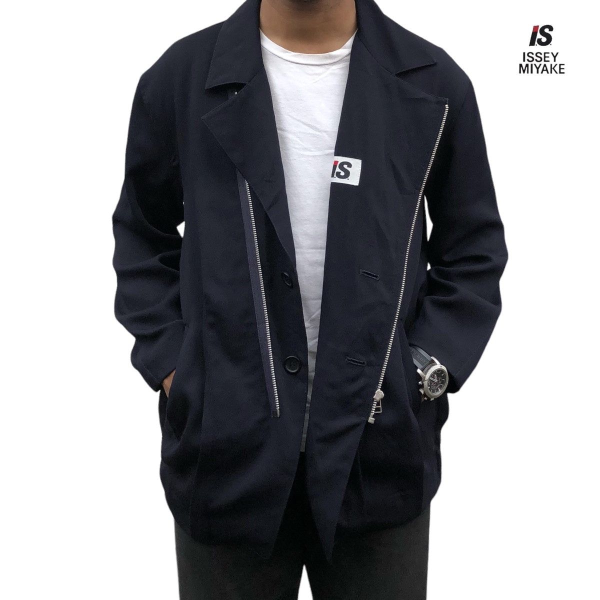 Issey Miyake Issey miyake IS Oblique Zipper Cardigan Blazer Size US M / EU 48-50 / 2 - 1 Thumbnail