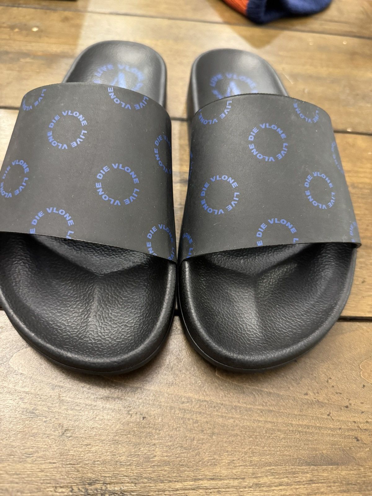 image of Vlone F & F Sandals in Black, Men's (Size 8)