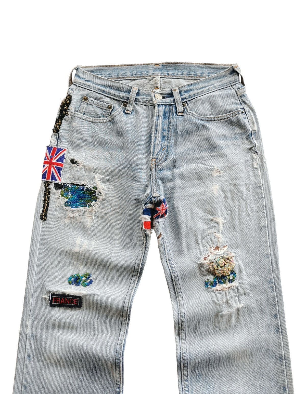 Levi's Streetwear Custom Reworked Vintage Levi's Patchwork Denim 27 Size US 27 - 1 Thumbnail