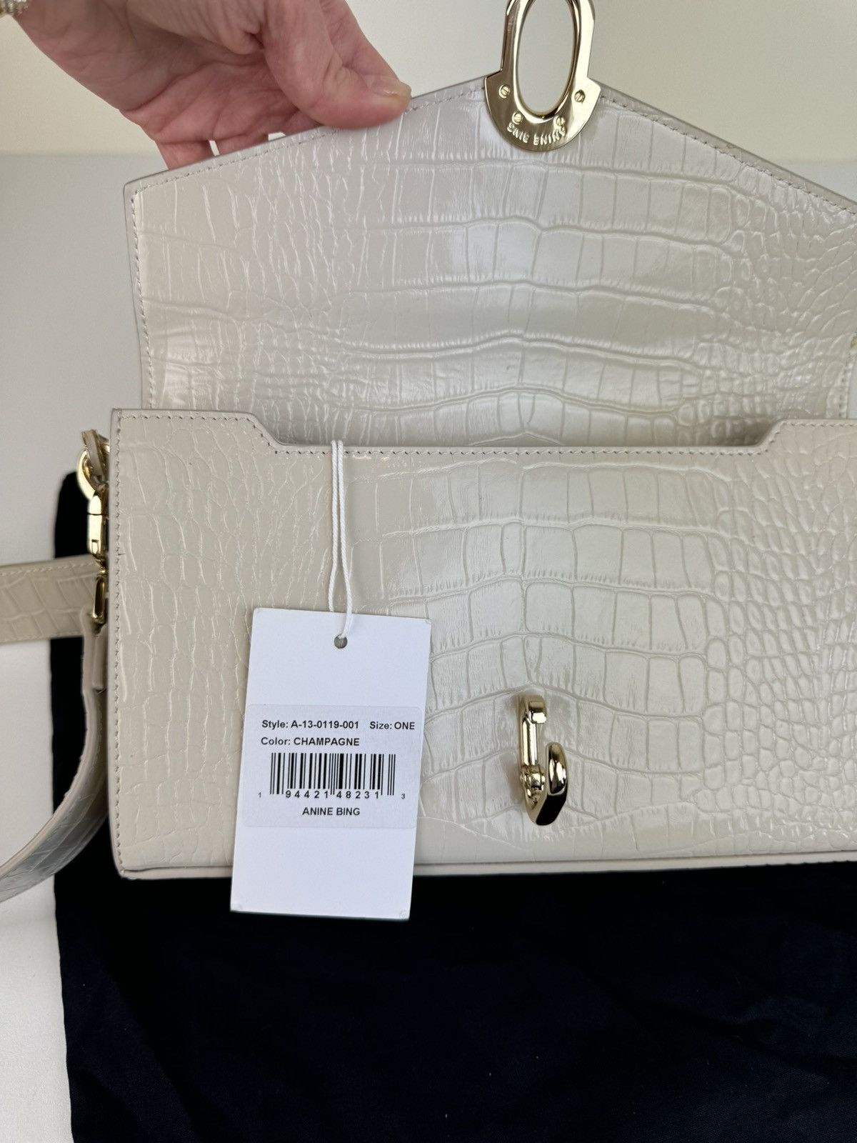 Anine Bing Anine Bing Colette leather croco embossed bag hand crossbody Size ONE SIZE - 16 Thumbnail