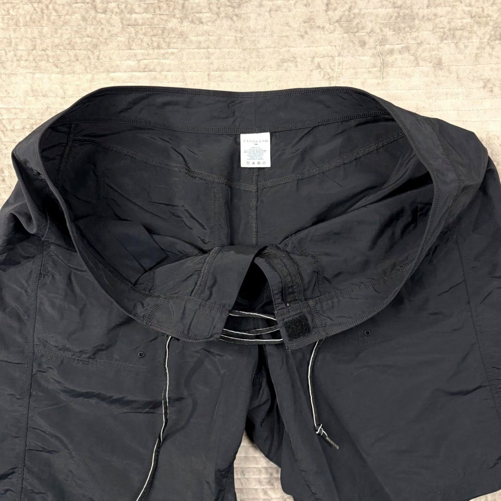 Lands' End VINTAGE Lands End Black 16W Board Shorts Womens 100% Nylon Quick Dry Drawstring Pockets Beach Summer Mens? Size 38" / US 16 / IT 52 - 6 Thumbnail