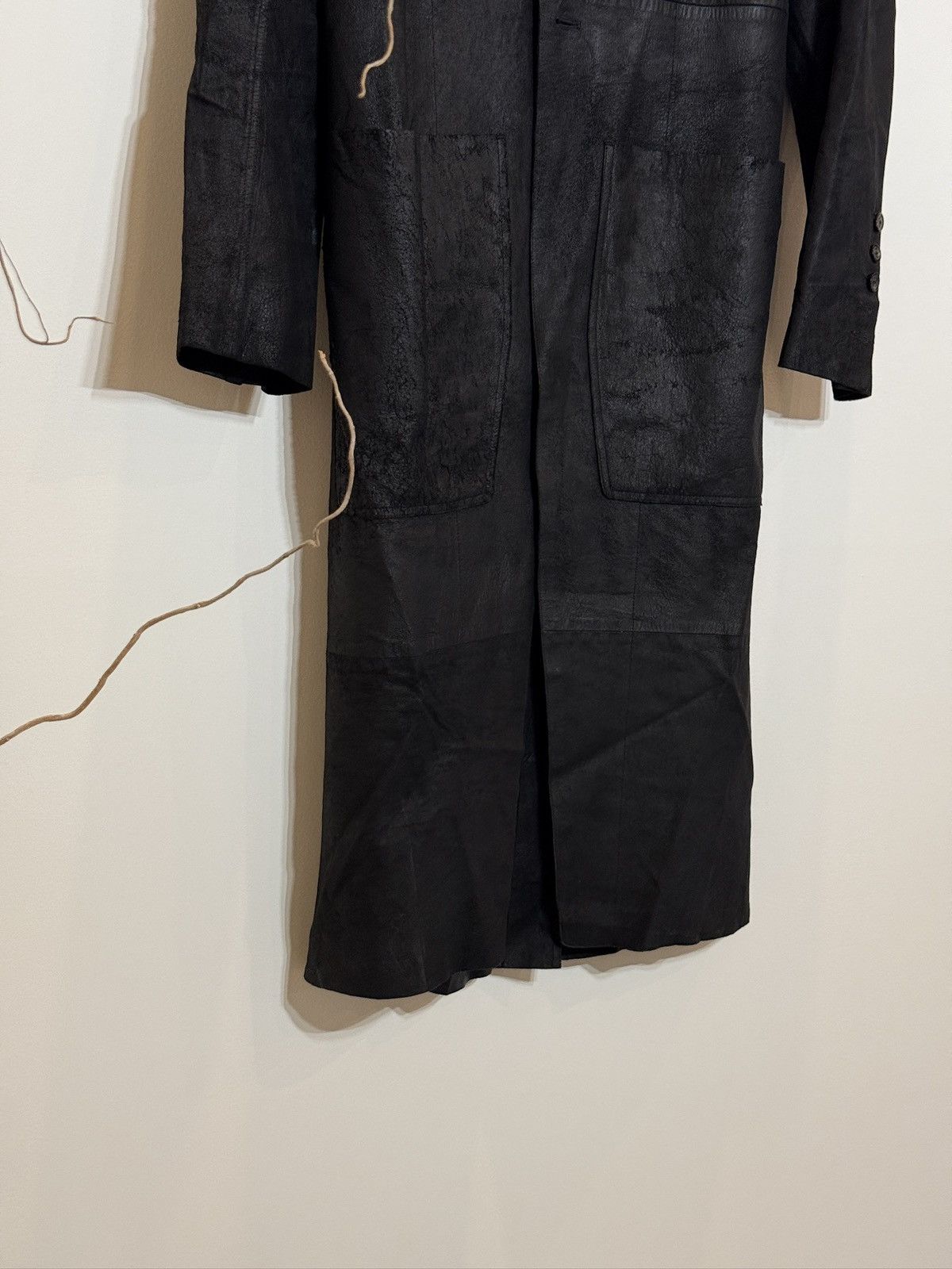 Rick Owens Leather trench coat, unlined, blistered leather Size US L / EU 52-54 / 3 - 4 Thumbnail
