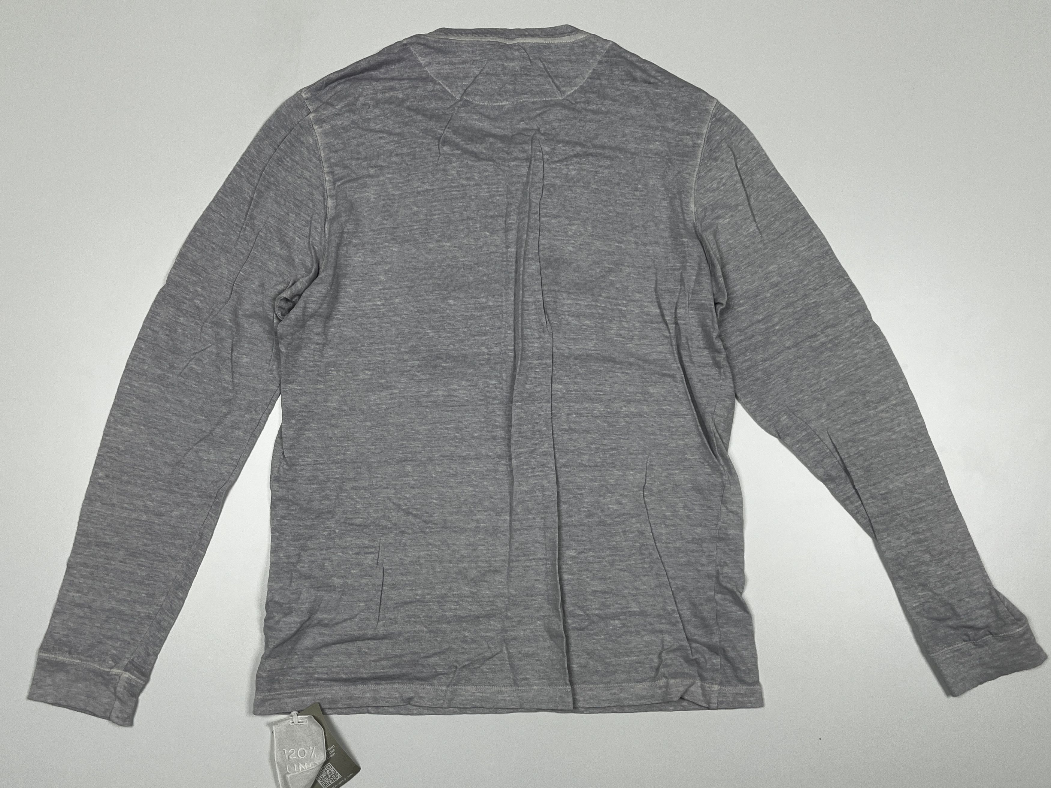 120% Lino 120% Lino Linen Long Sleeve T-Shirt Gray L Size US L / EU 52-54 / 3 - 3 Thumbnail