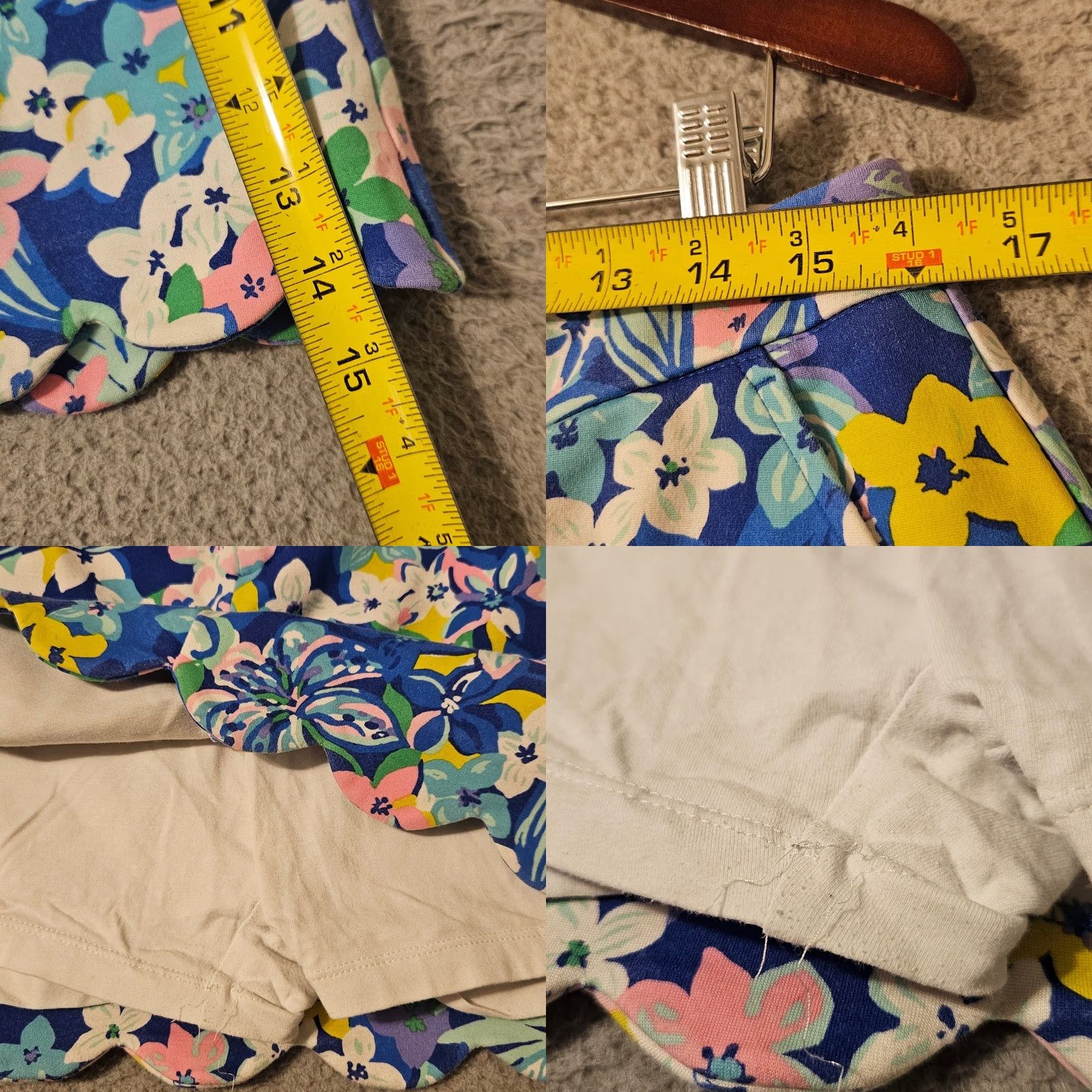 Lilly Pulitzer Lilly Pulitzer Skort Women's Size 8 Blue Floral Scalloped Hem Size ONE SIZE - 8 Thumbnail