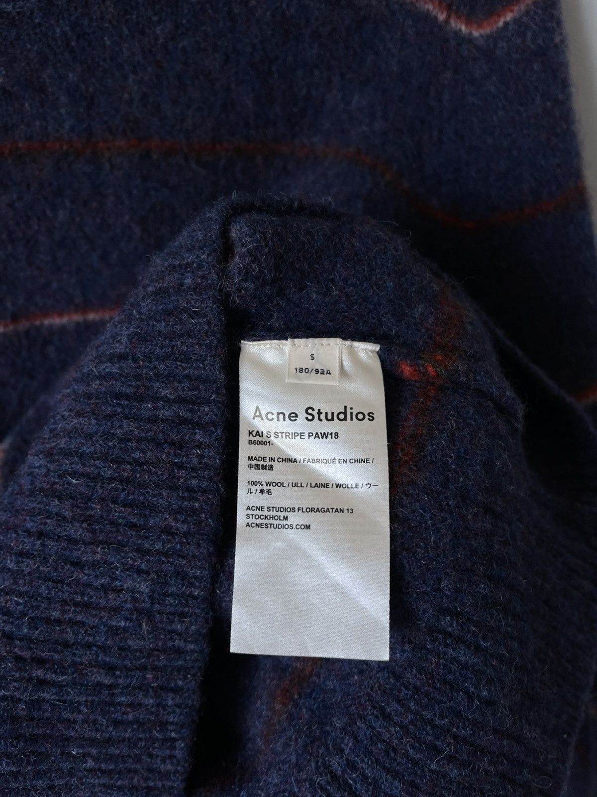 Acne Studios Acne Studios Kai S Striped 100% Wool Sweater Size US S / EU 44-46 / 1 - 8 Thumbnail