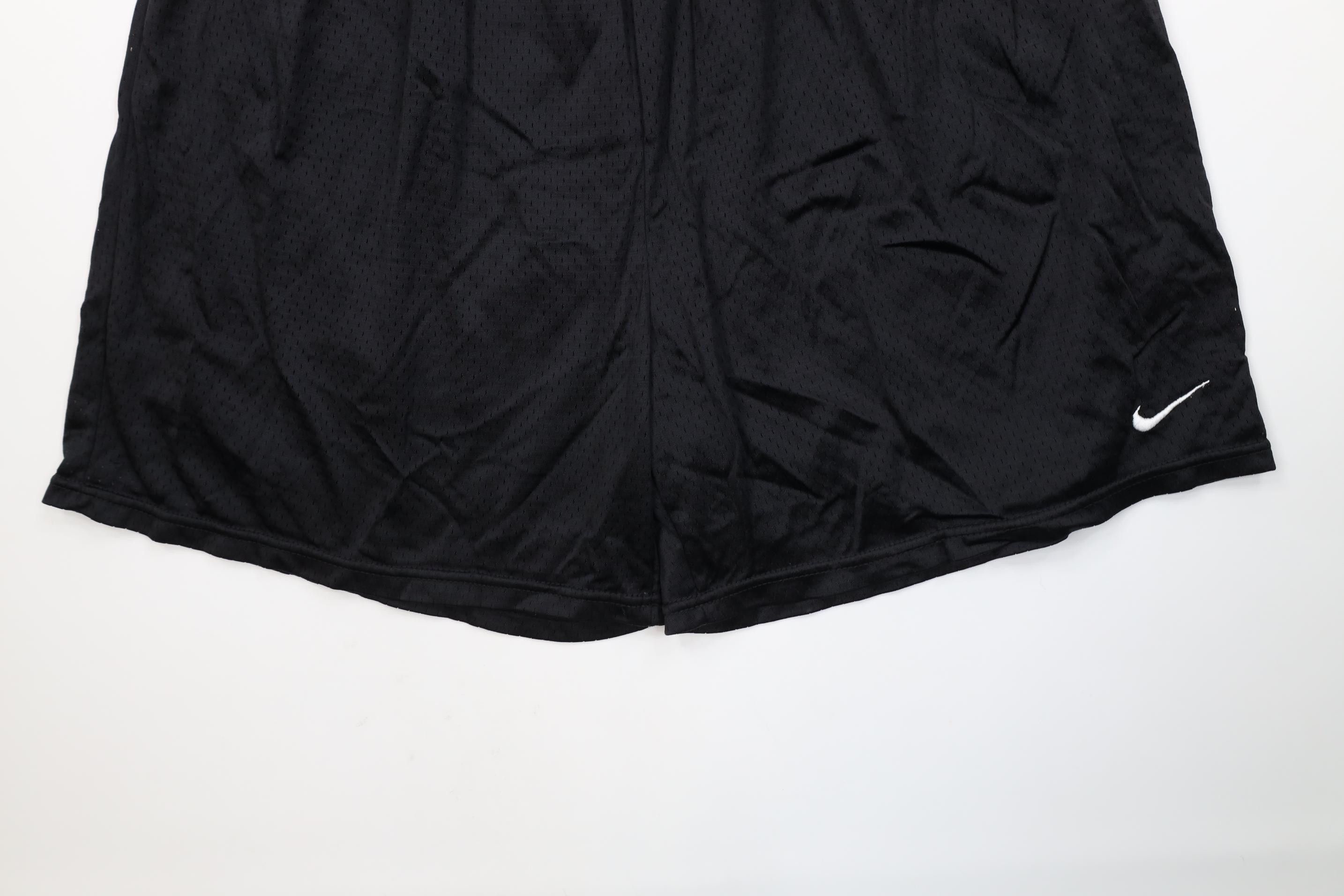 Nike Vintage 90s Y2K Nike Swoosh Mesh Above Knee Shorts Black Size US 38 / EU 54 - 4 Thumbnail