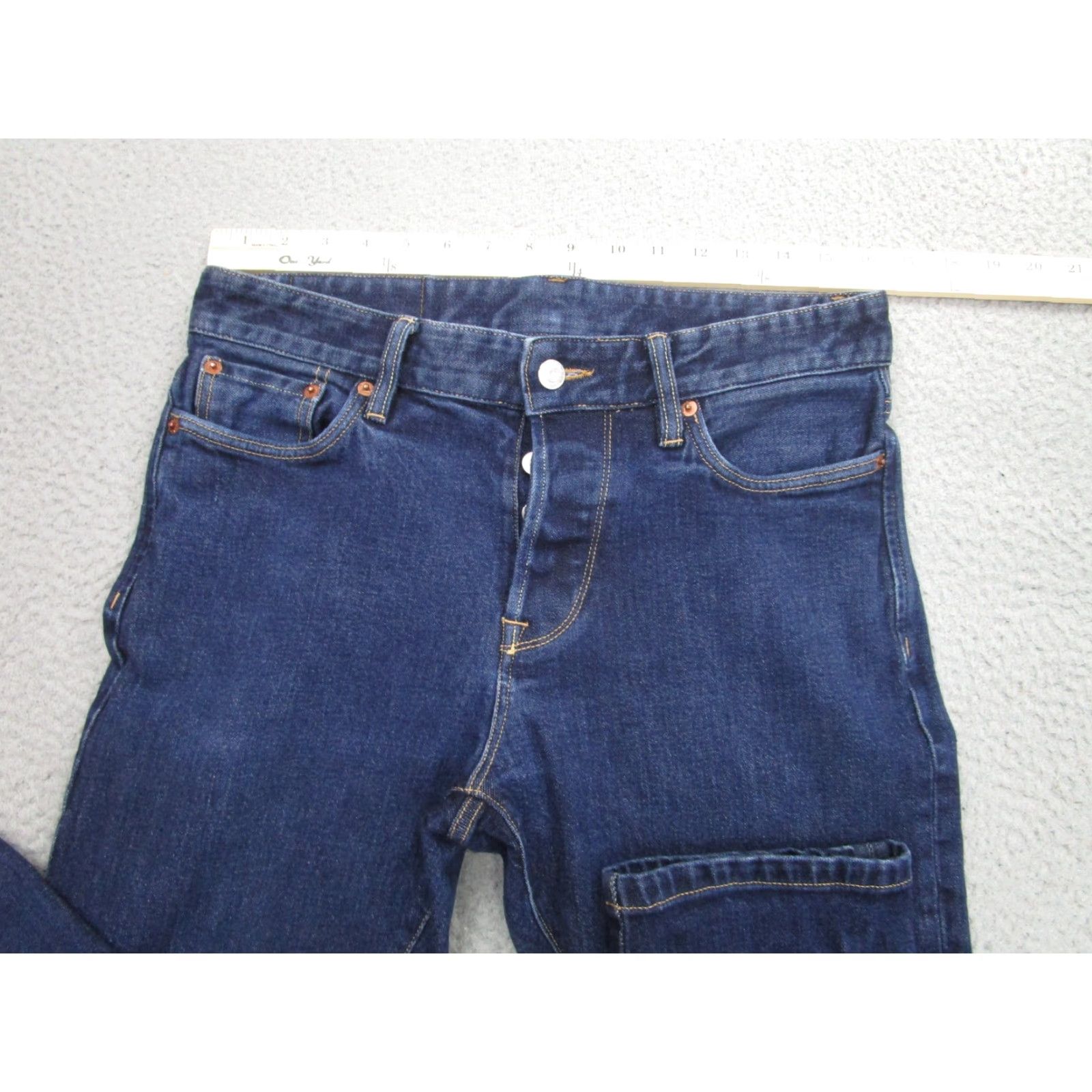 Buck Mason Buck Mason Jeans Men’s 31x34 Blue Maverick Slim Fit Denim Stretch 14oz Size US 31 - 4 Thumbnail