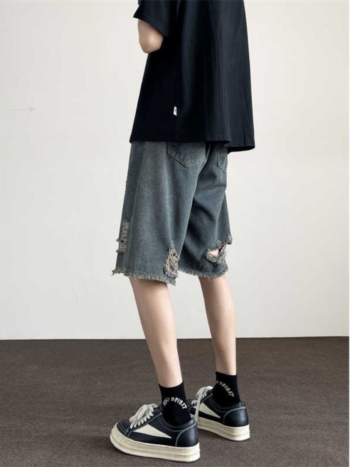 Japanese Brand × Jean Retro washed distressed denim shorts Size US 32 / EU 48 - 2 Thumbnail