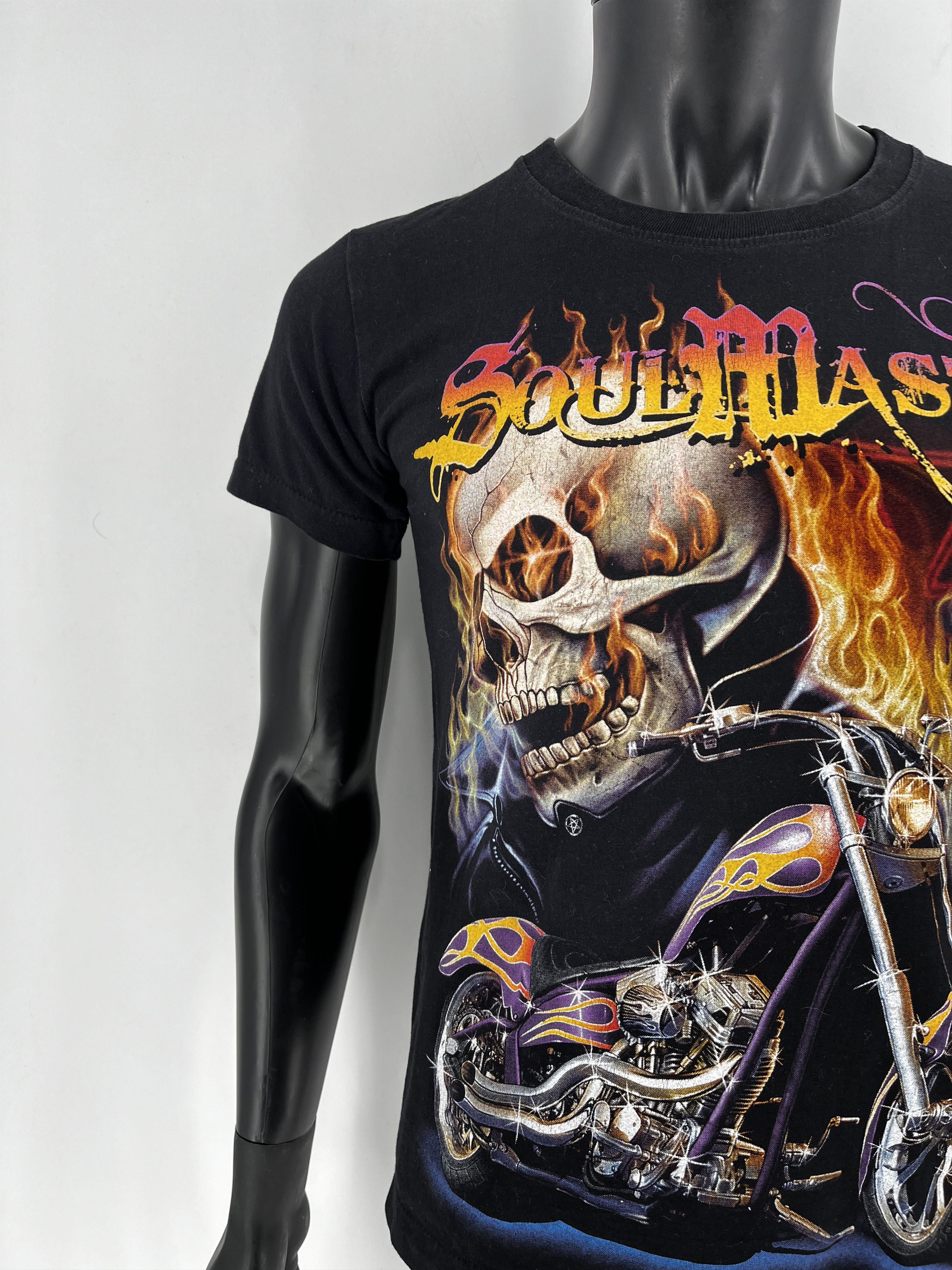 Harley Davidson Vintage Y2K Bike and Skull Soul Master Short sleeve T-shirt Size US XL / EU 56 / 4 - 6 Thumbnail