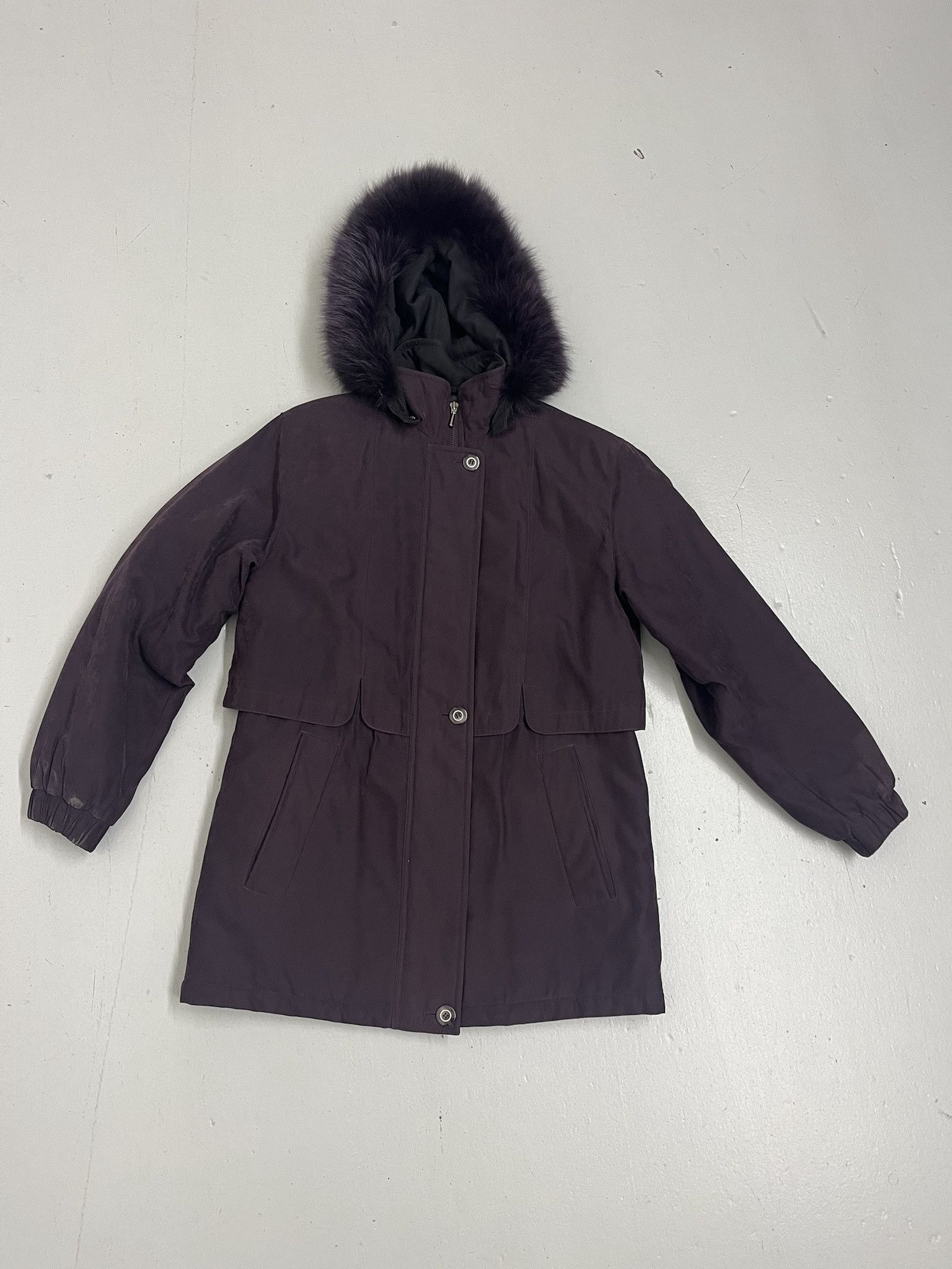 Vintage Vintage Purple Faux Suede Fur Collar Hooded Parka Size S Size US S / EU 44-46 / 1 - 1 Thumbnail