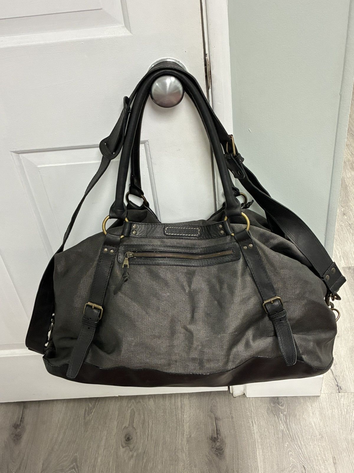 John Varvatos Canvas Leather Duffle Bag Size ONE SIZE - 4 Thumbnail