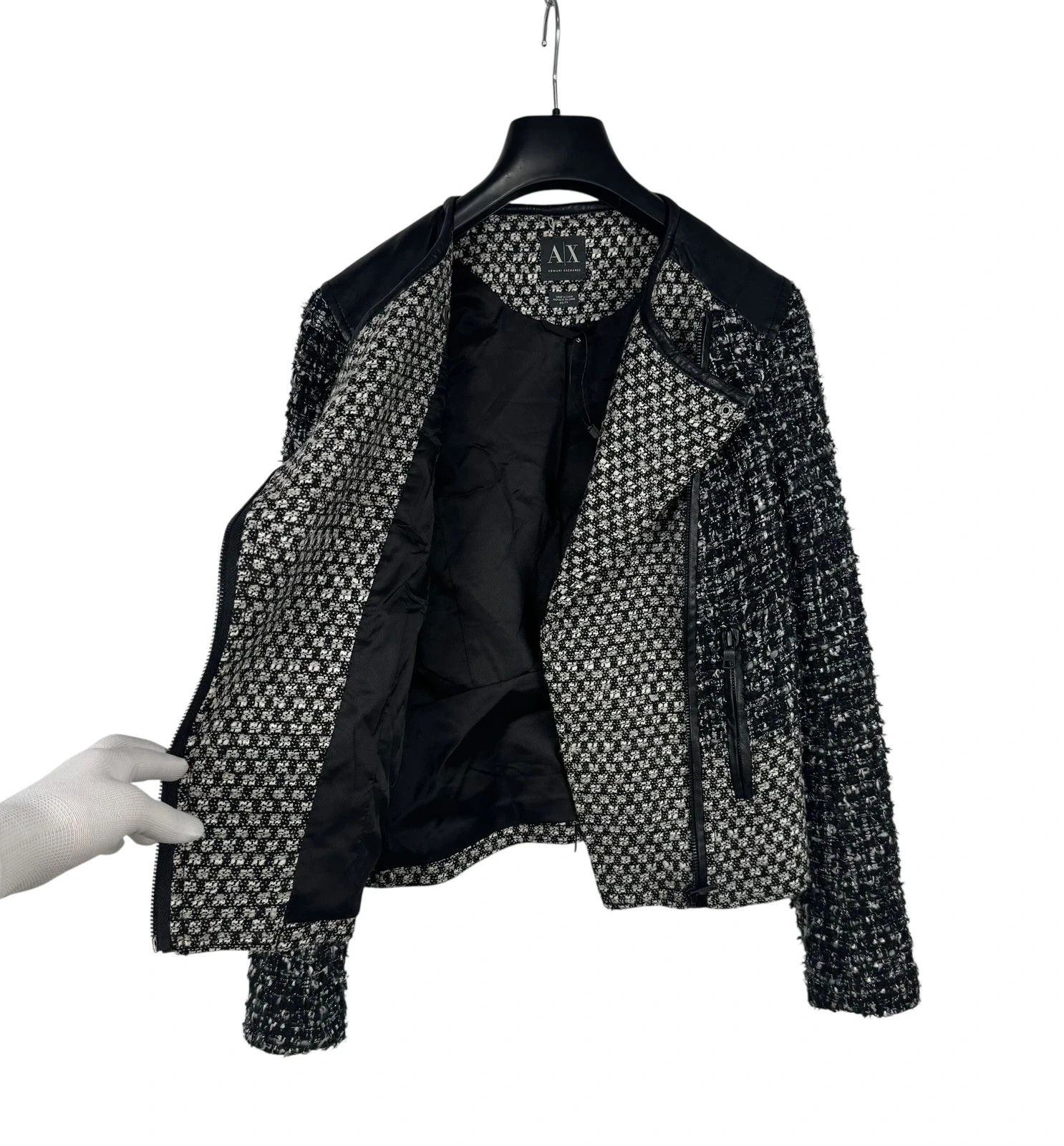 Armani Exchange Armani Exchange Tweed Wool Biker Jacket size XS Size XS / US 0-2 / IT 36-38 - 13 Thumbnail