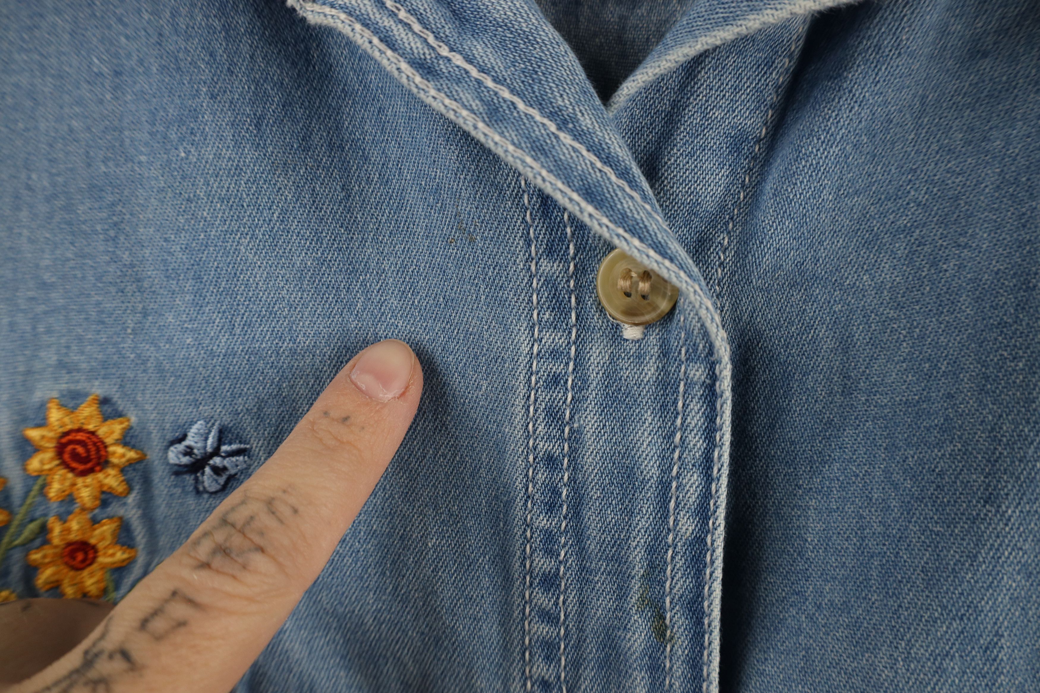 Vintage Vintage 90s Streetwear Garden Pumpkin Denim Button Shirt Size XXL / US 16-18 / IT 52-54 - 7 Thumbnail