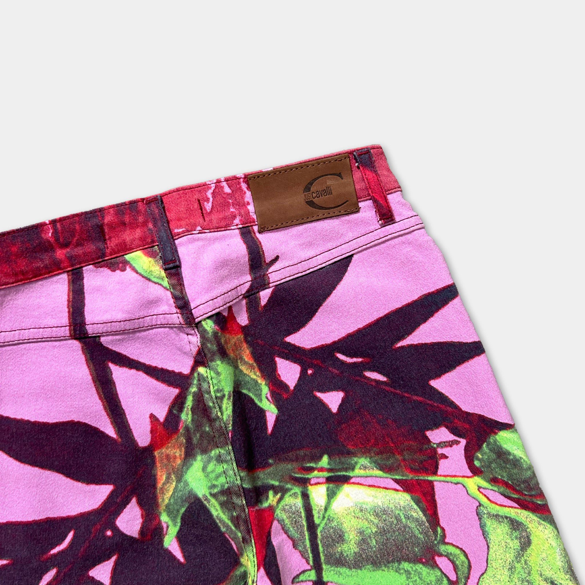 Just Cavalli Just Cavalli Pink Floral Print Denim Jeans Size 26" / US 2 / IT 38 - 4 Thumbnail