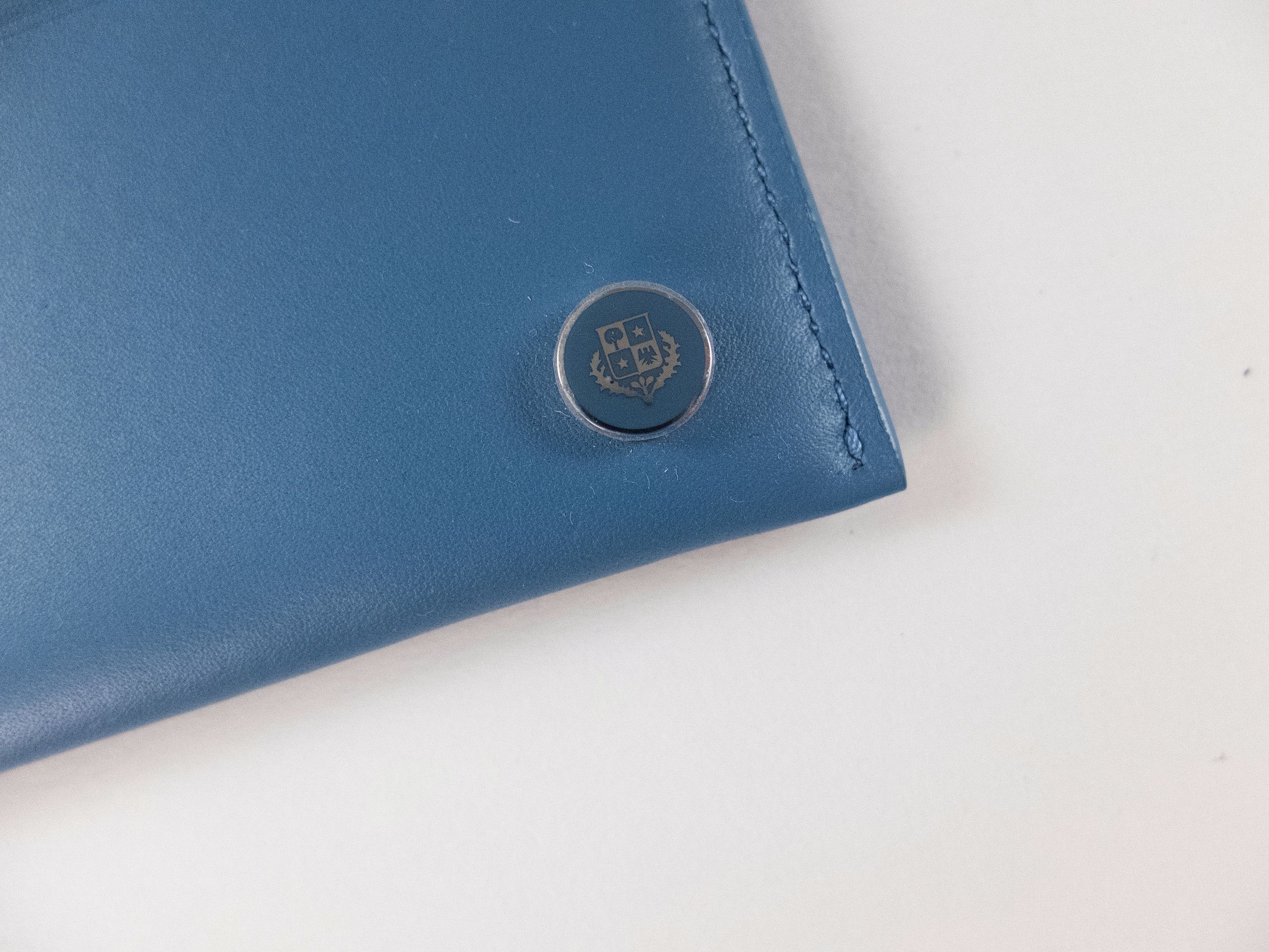 Loro Piana LORO PIANA Crest blue leather card holder wallet Size ONE SIZE - 2 Thumbnail
