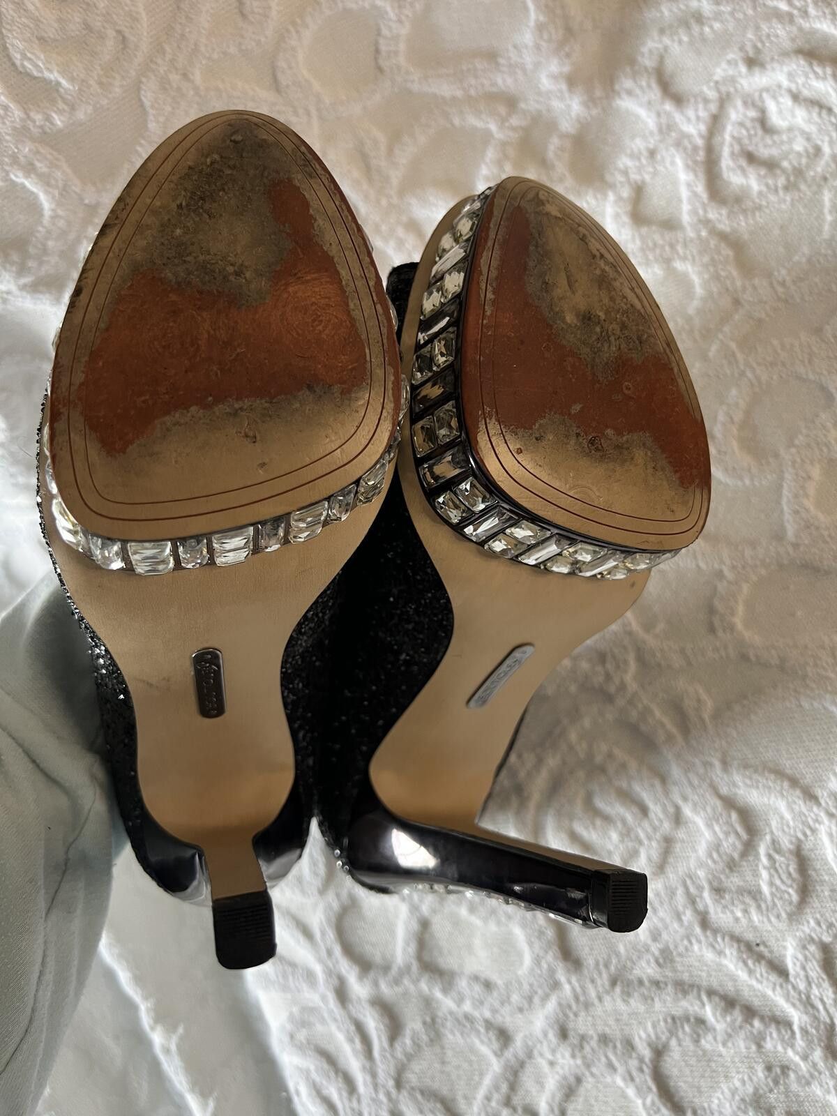 Other Boutique 9 Black Glitter Platform Peep Toe Pumps, Size 7.5 Size US 7.5 / IT 37.5 - 8 Thumbnail