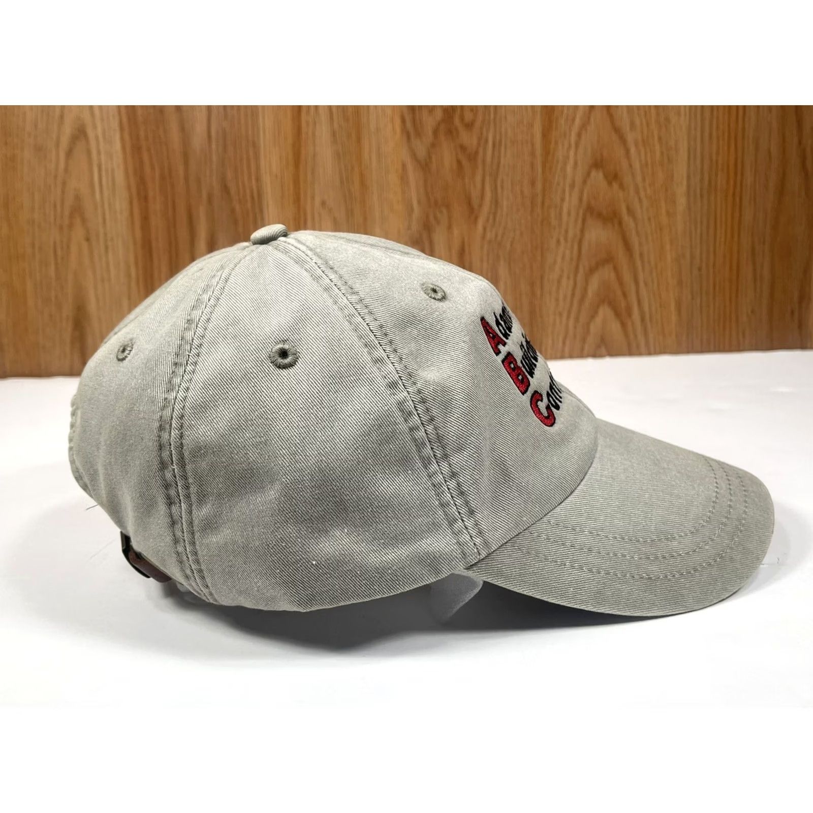 Vintage Adams Building Contractors ABC Leather StrapBack Hat Cap Adjustable Beige Adams Size ONE SIZE - 6 Thumbnail