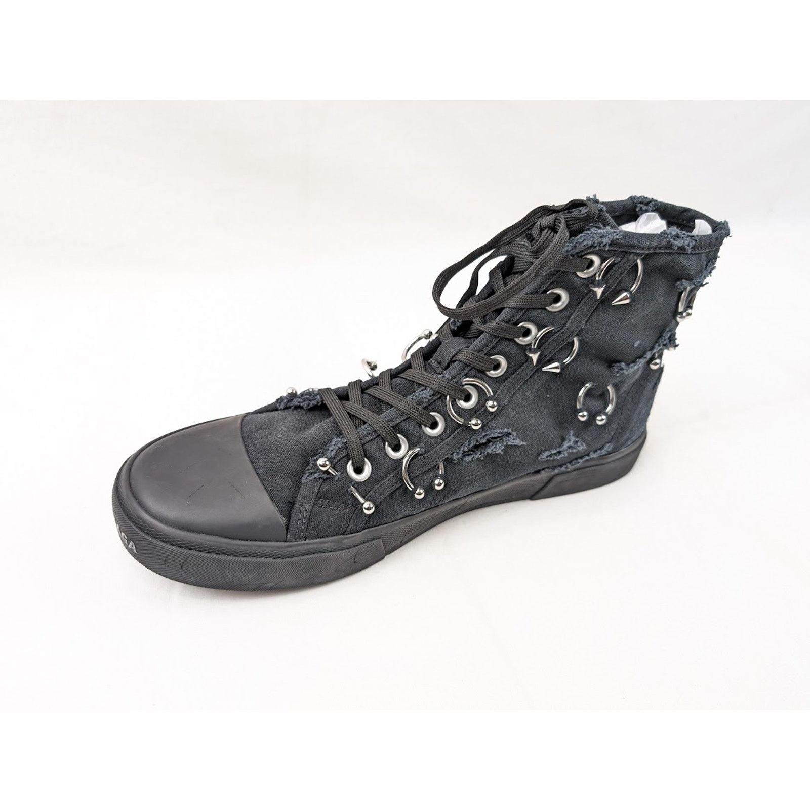 Balenciaga o1rshd1 Destroy Paris High Top Sneakers in Black Size US 9 / EU 42 - 8 Thumbnail
