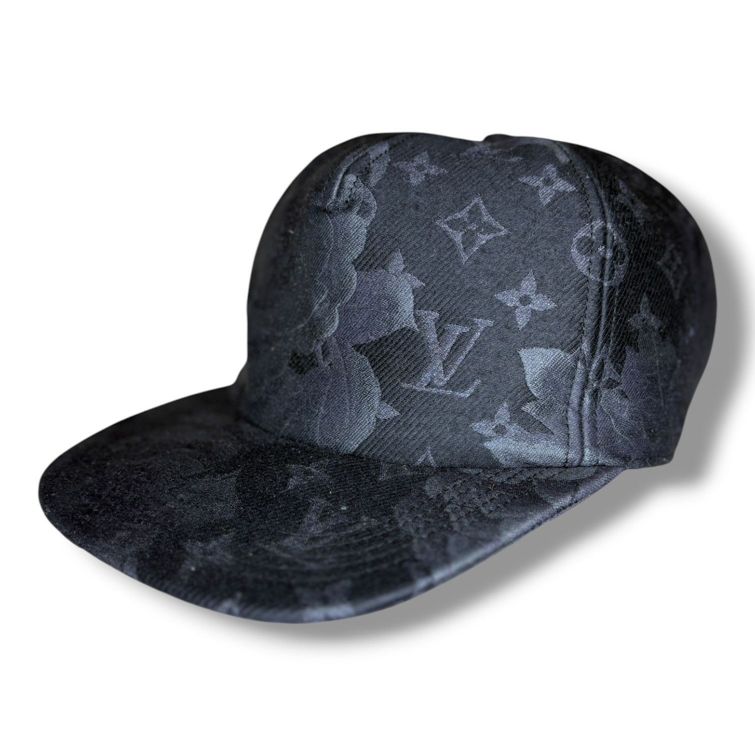 Louis Vuitton Louis Vuitton Black & Grey Floral Monogram Hat Size ONE SIZE - 2 Thumbnail