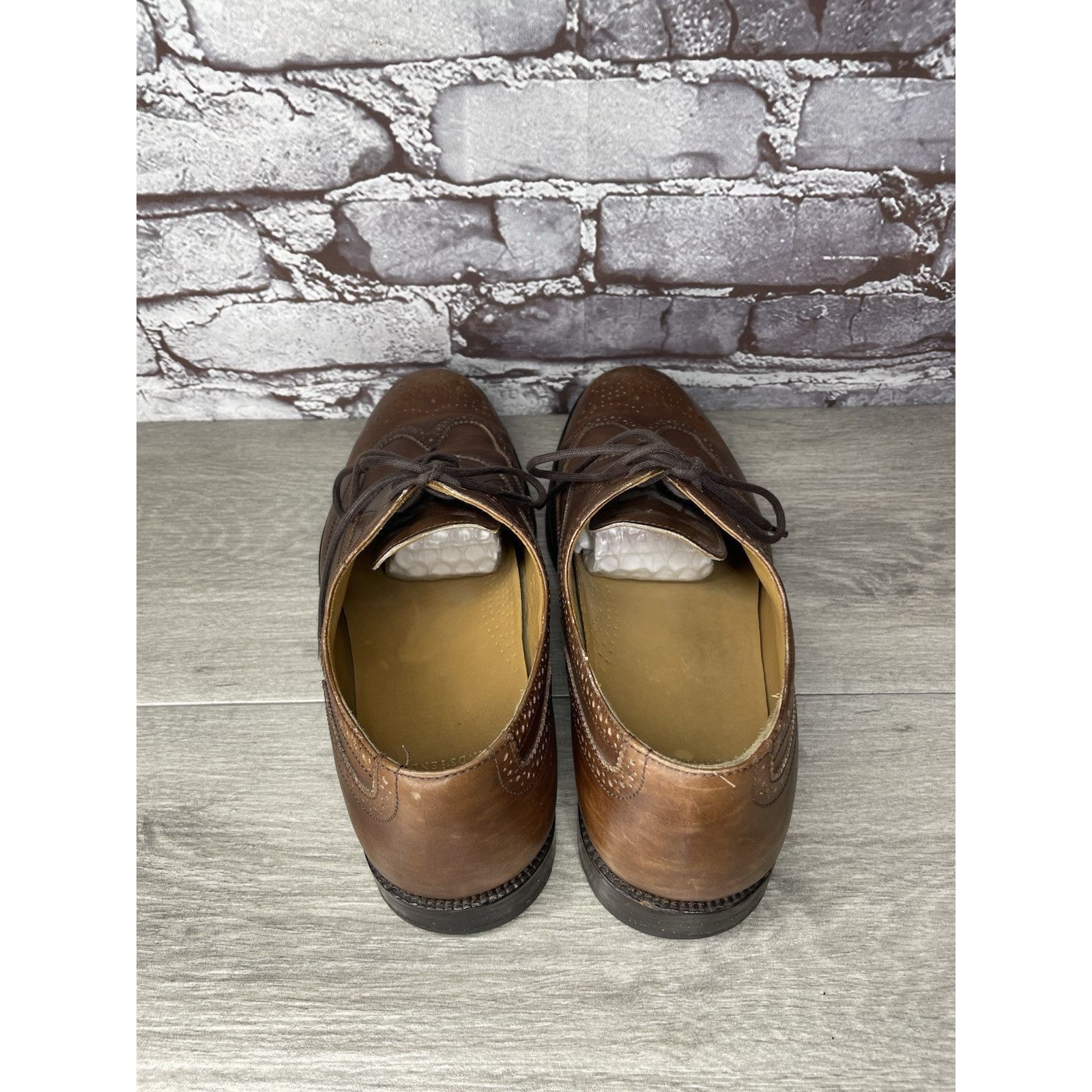 Lands' End Lands End Brown Leather WingTip Oxfords Lace Up Dress Shoes Size US 10.5 / EU 43-44 - 5 Thumbnail